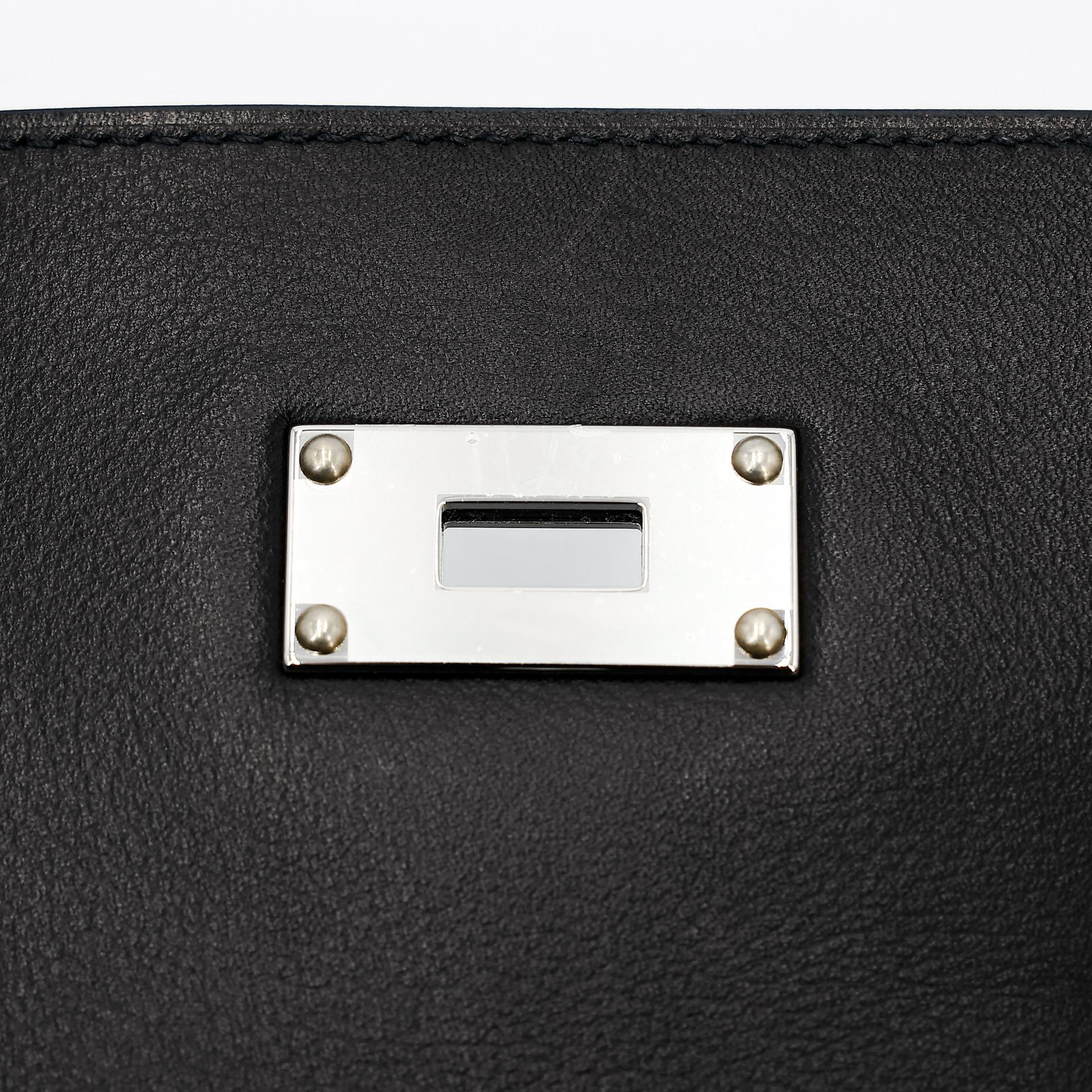 Very Good ( Rank A) HERMÈS Kelly Messenger PM Noir (89) Volupto calfskin Palladium hardware K (2025) - 25