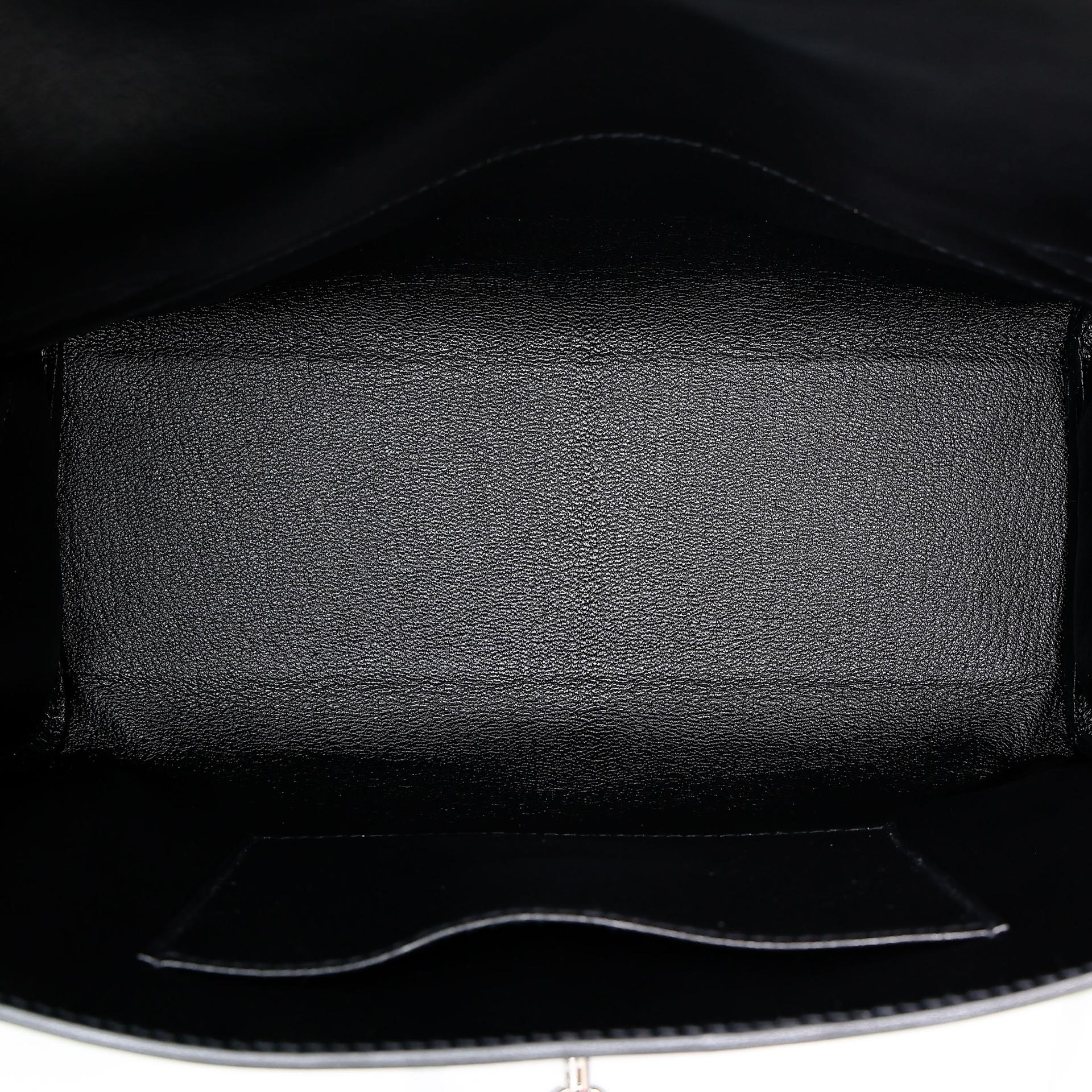 Very Good ( Rank A) HERMÈS Kelly Messenger PM Noir (89) Volupto calfskin Palladium hardware K (2025) - 31