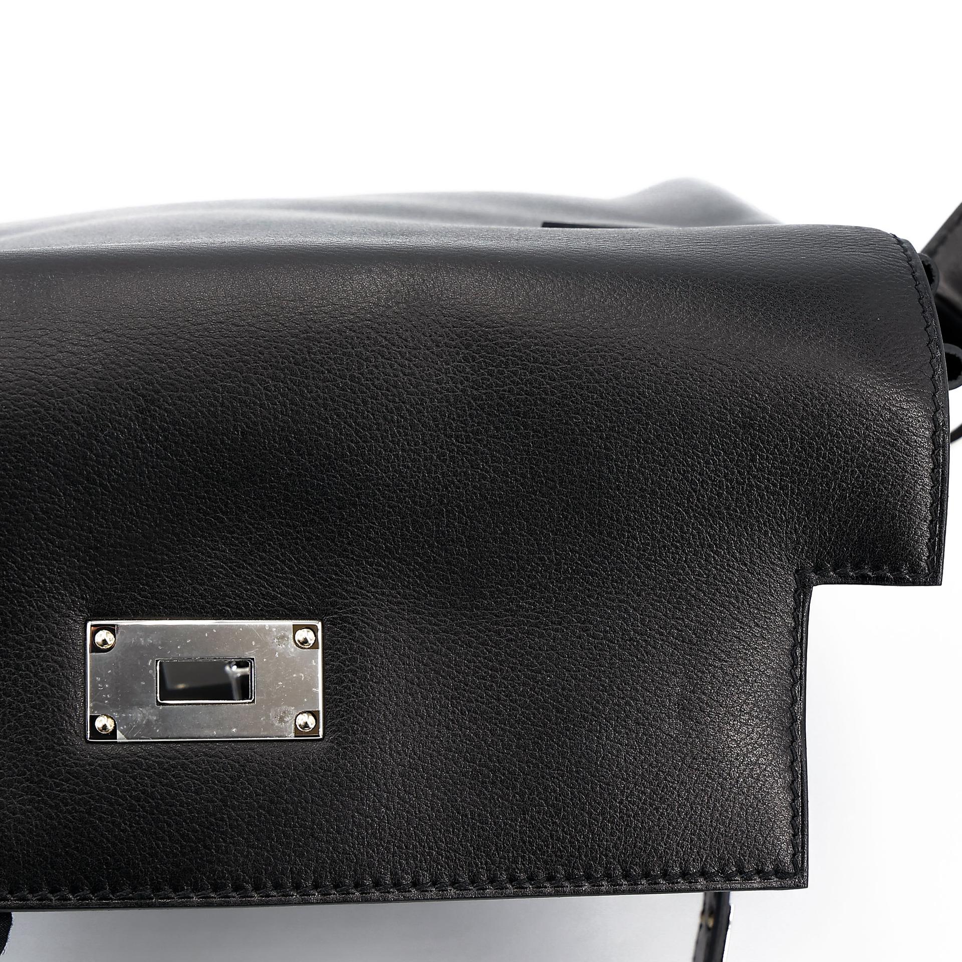 Very Good ( Rank A) HERMÈS Kelly Messenger PM Noir (89) Volupto calfskin Palladium hardware K (2025) - 17
