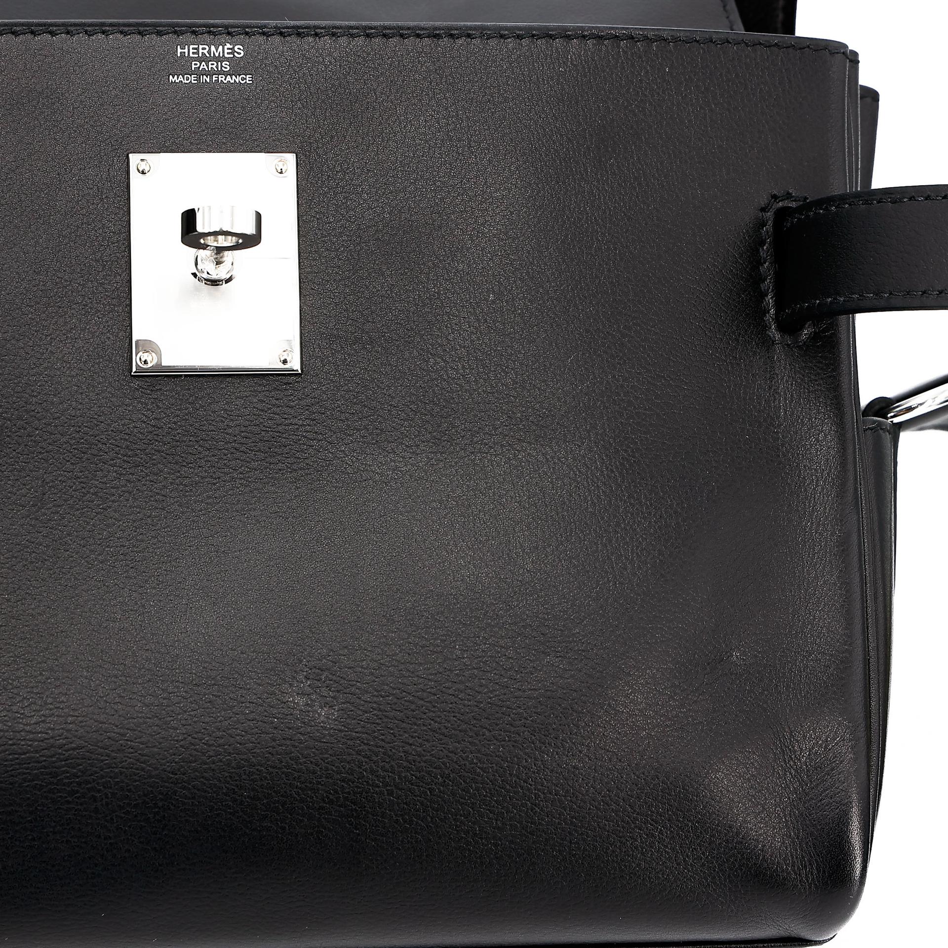 Very Good ( Rank A) HERMÈS Kelly Messenger PM Noir (89) Volupto calfskin Palladium hardware K (2025) - 19