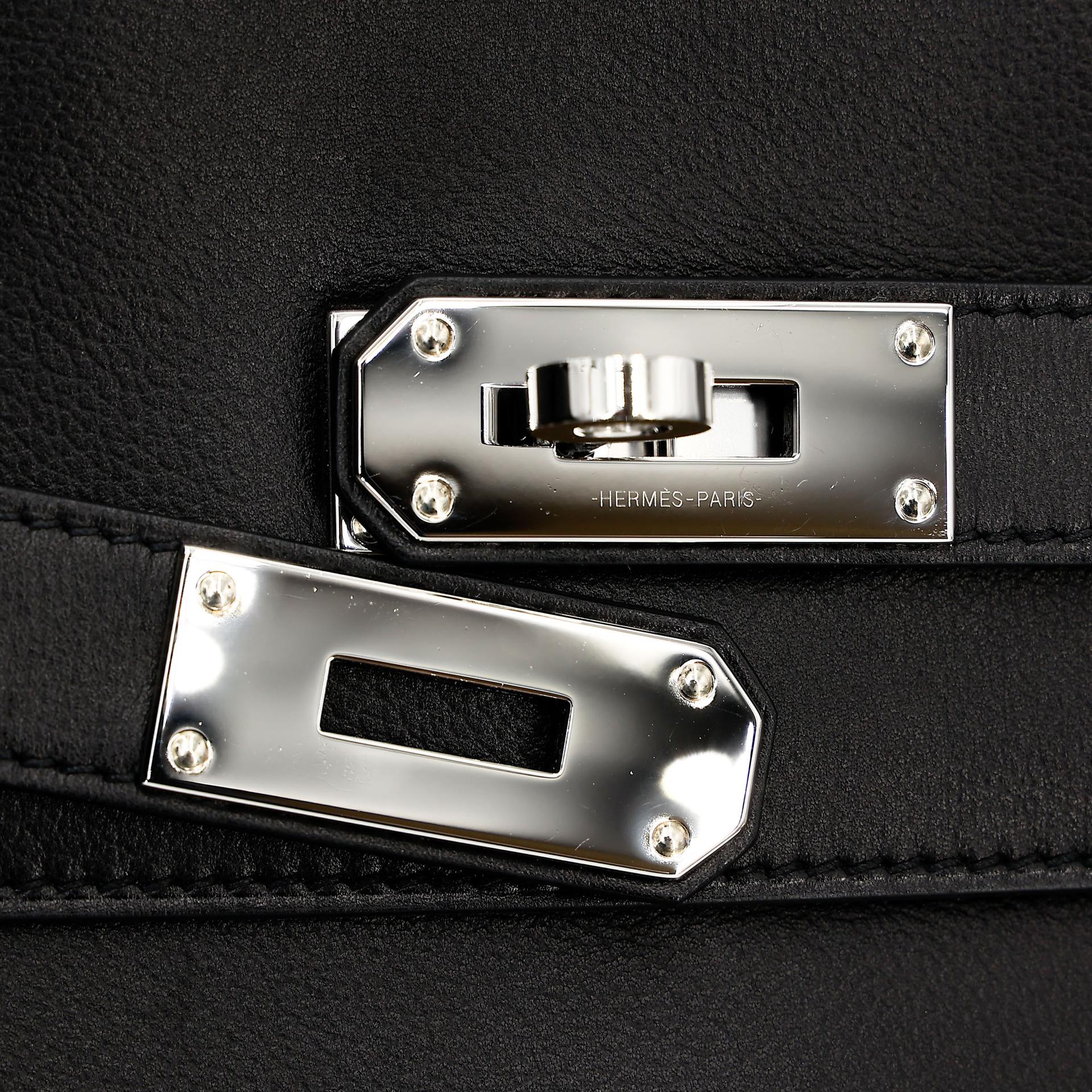 Very Good ( Rank A) HERMÈS Kelly Messenger PM Noir (89) Volupto calfskin Palladium hardware K (2025) - 21