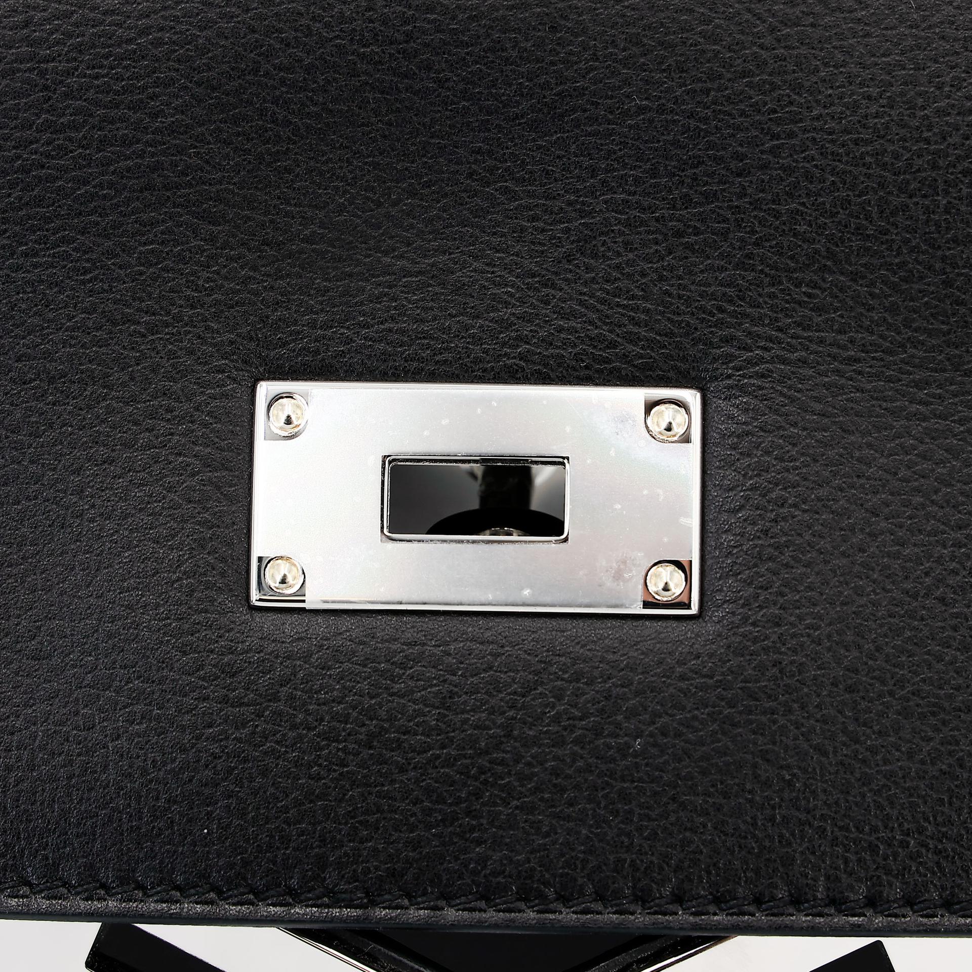 Very Good ( Rank A) HERMÈS Kelly Messenger PM Noir (89) Volupto calfskin Palladium hardware K (2025) - 24