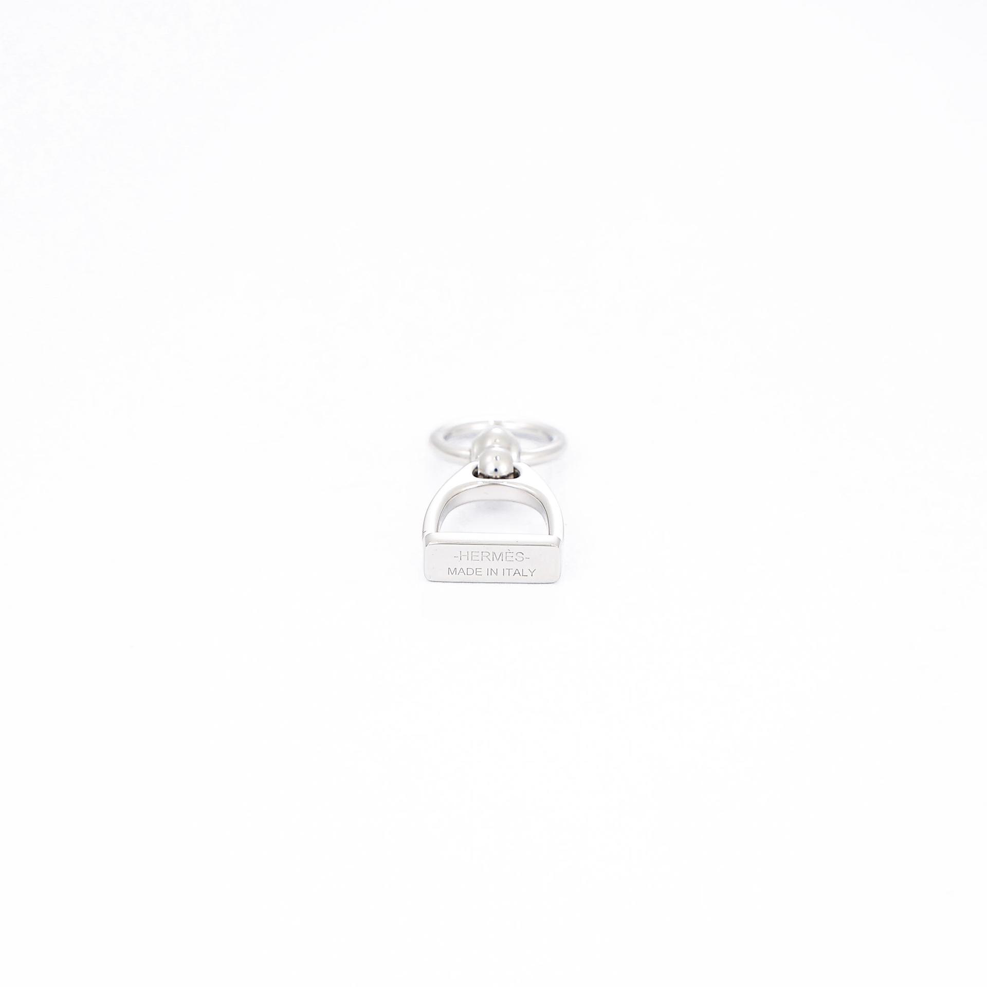Excellent ( Rank SA ) HERMÈS Charms Etrier twilly Scarf Ring Silver Palladium hardware - 4