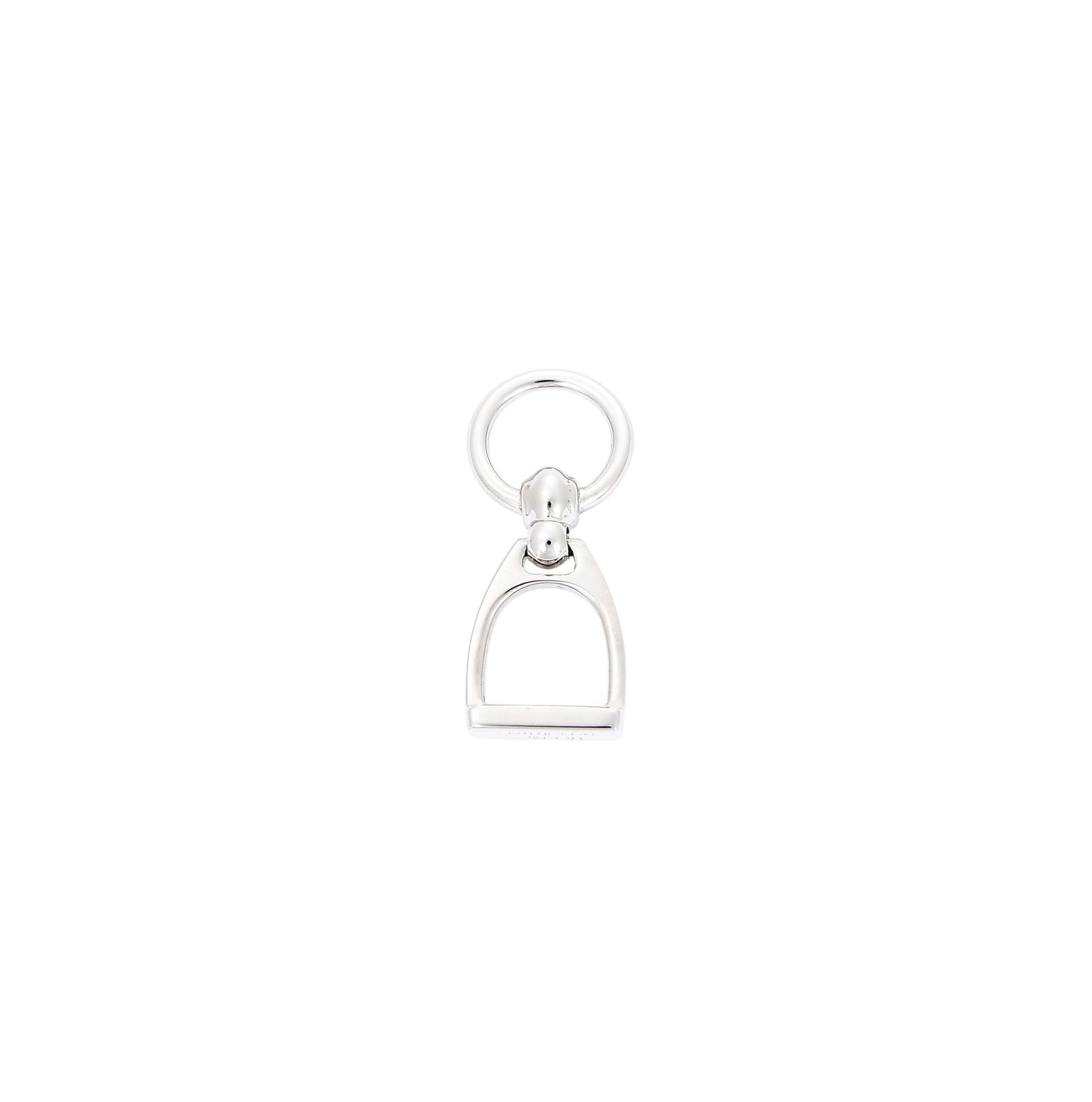 Excellent ( Rank SA ) HERMÈS Charms Etrier twilly Scarf Ring Silver Palladium hardware - 1