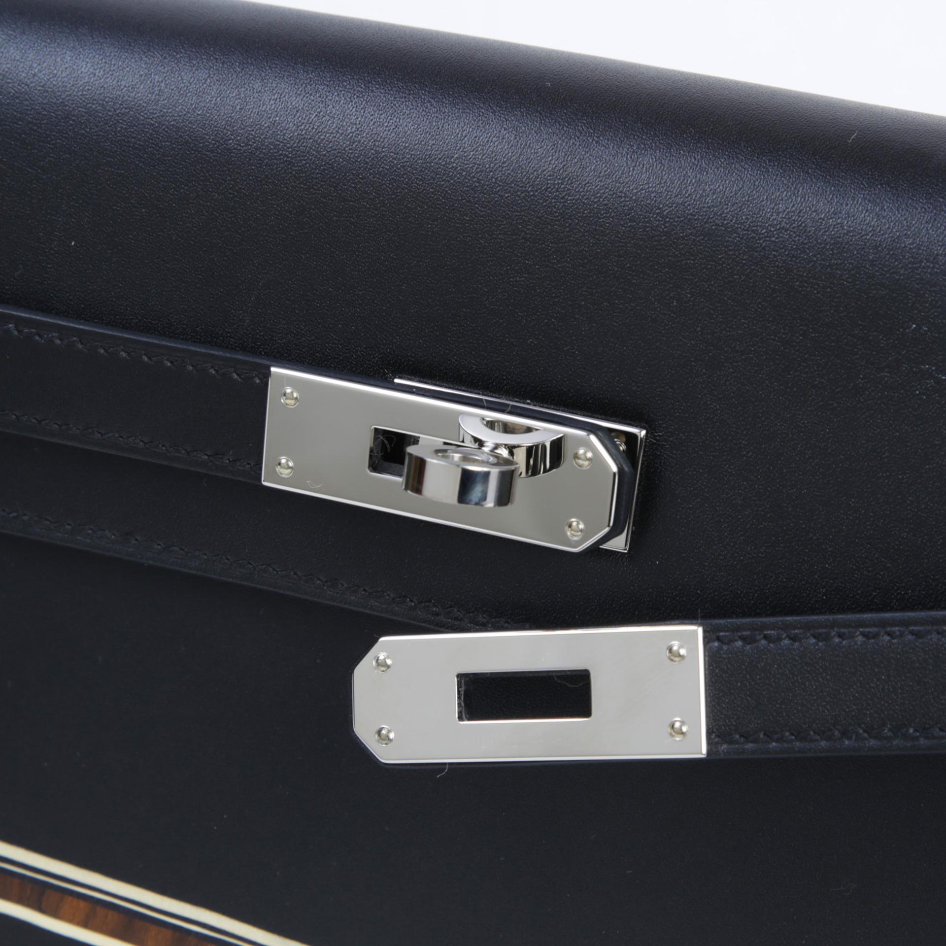 Unused ( Rank NS ) HERMÈS Limited Edition Kelly Elan cheval de bois Noir (89) Tadelakt Palladium hardware K (2025) - 7