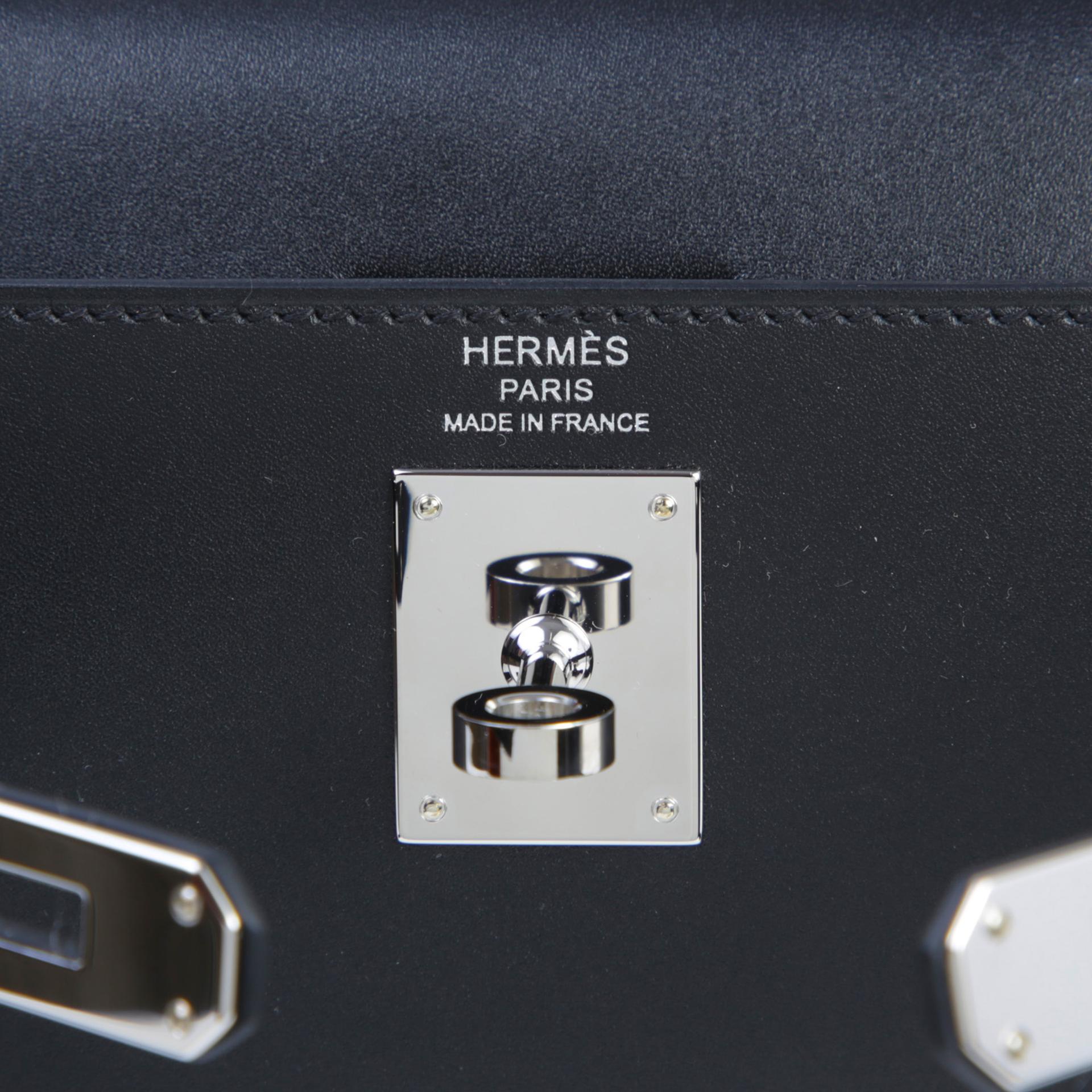 Unused ( Rank NS ) HERMÈS Limited Edition Kelly Elan cheval de bois Noir (89) Tadelakt Palladium hardware K (2025) - 8