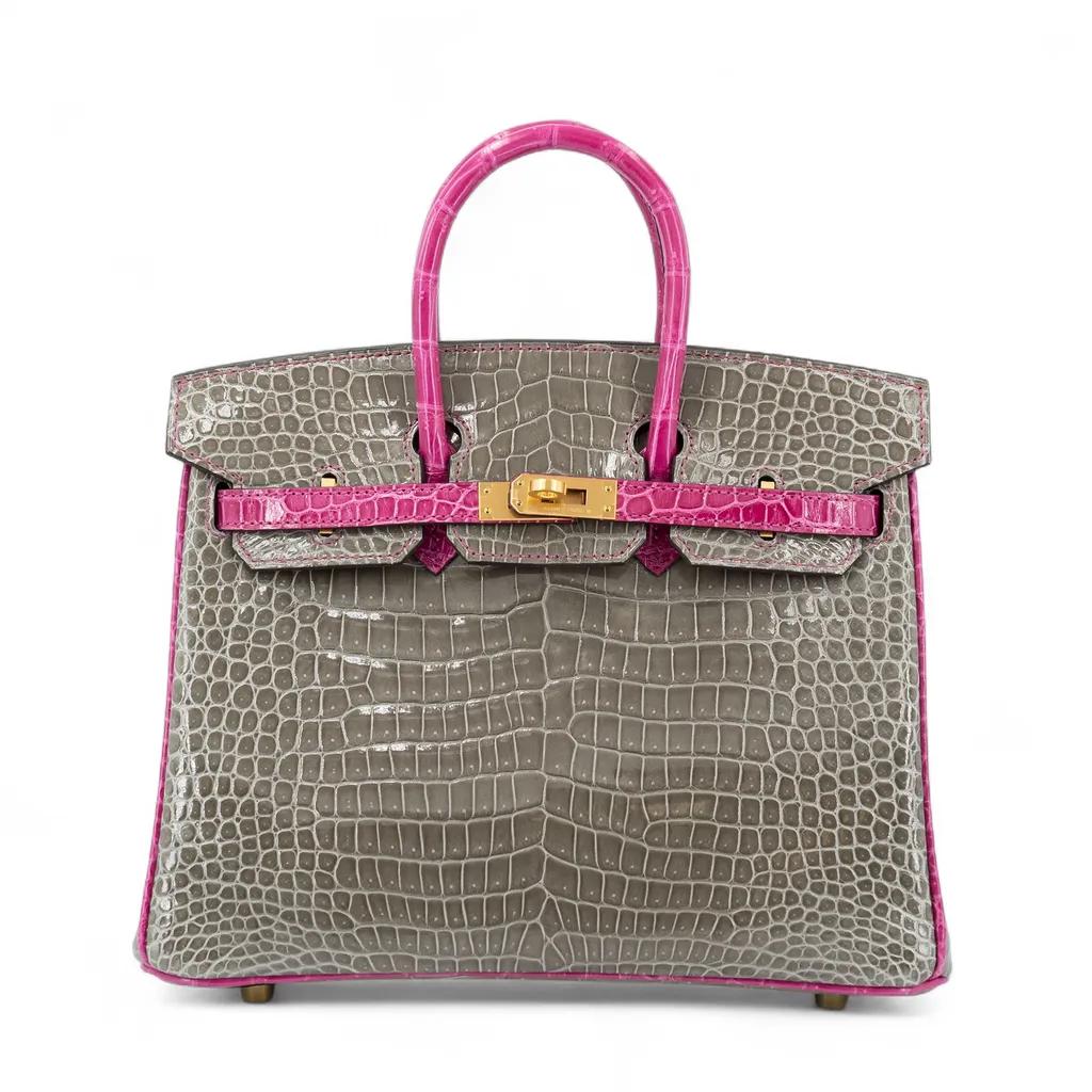 Birkin 25 HSS Gris Tourterelle (81) Rose Scheherazade (J5)
