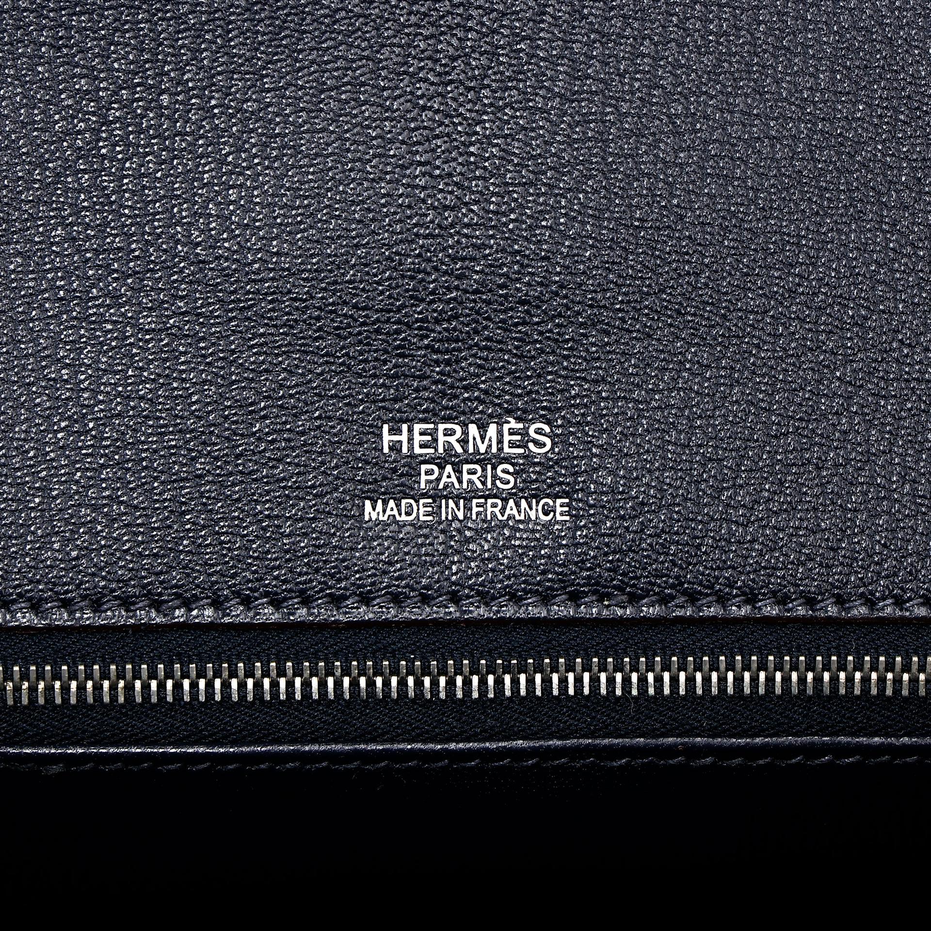 Excellent ( Rank SA ) HERMÈS Limited Edition Birkin 35 Club Bleu Indigo (76) Rouge H (55) Fjord Barenia Palladium hardware Square Q (2013) - 19