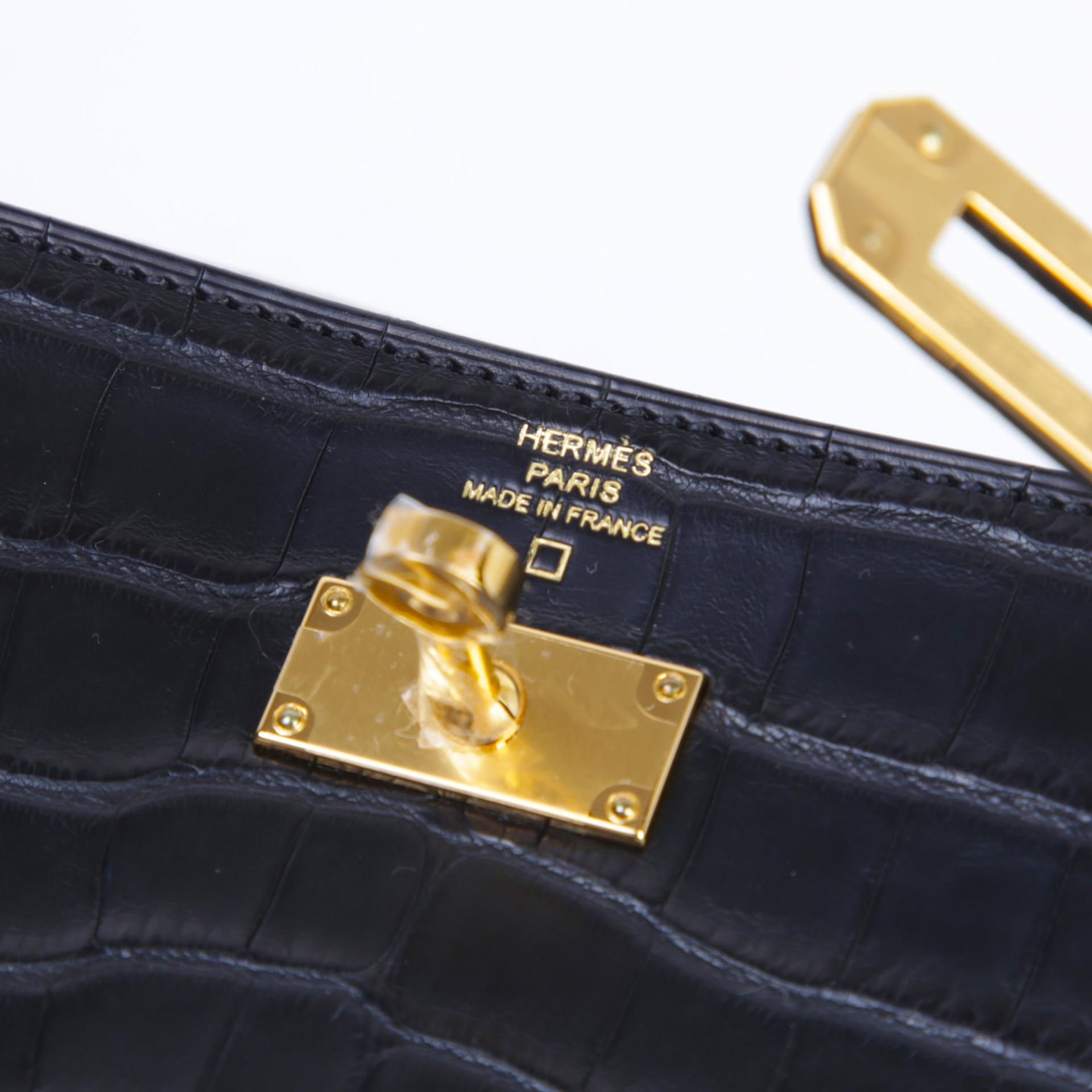 ランク NS 未使用品 HERMÈS エルメス ケリートゥーゴー ブラック (89) クロコダイル アリゲーター マット ゴールド金具 Z刻印 - 8