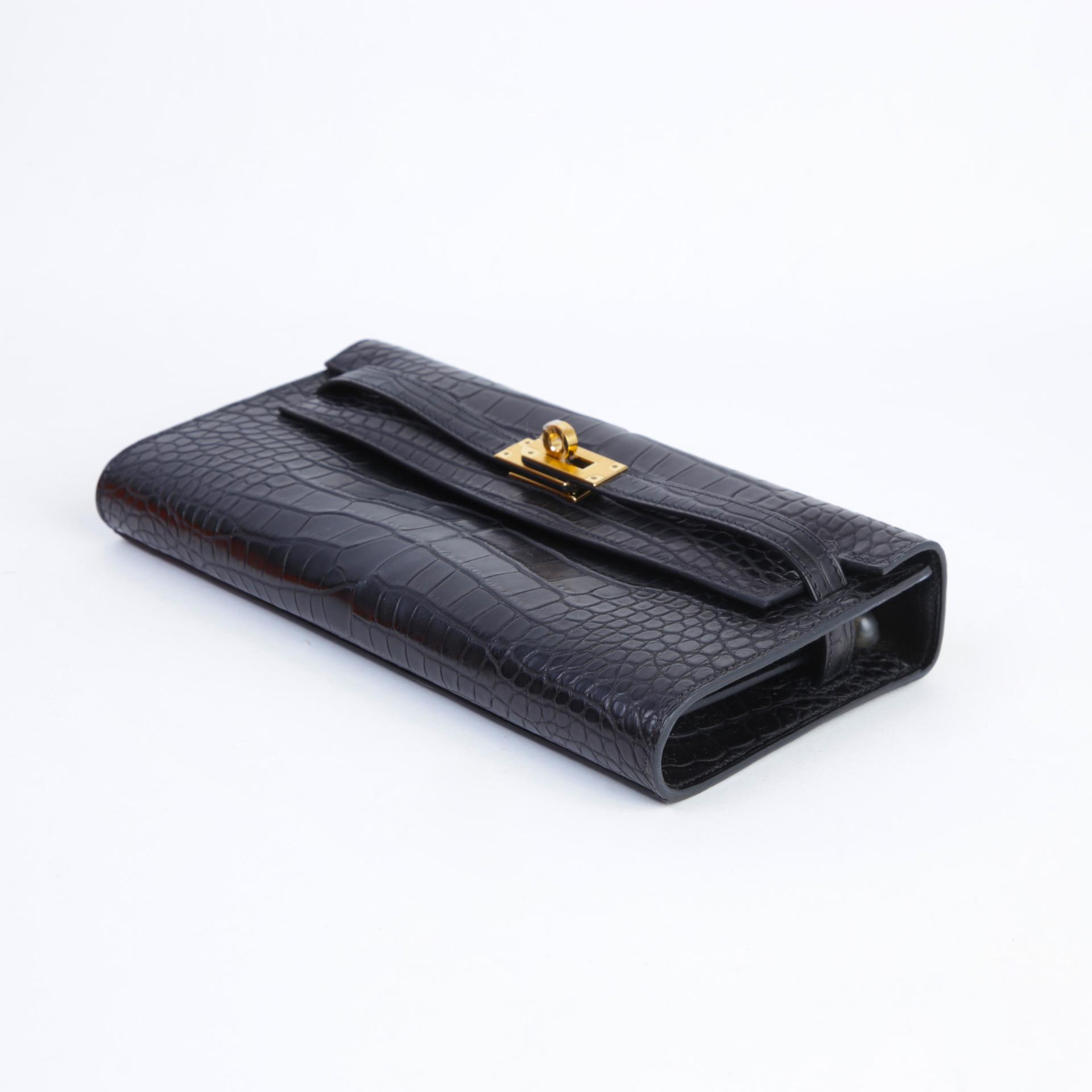 ランク NS 未使用品 HERMÈS エルメス ケリートゥーゴー ブラック (89) クロコダイル アリゲーター マット ゴールド金具 Z刻印 - 4