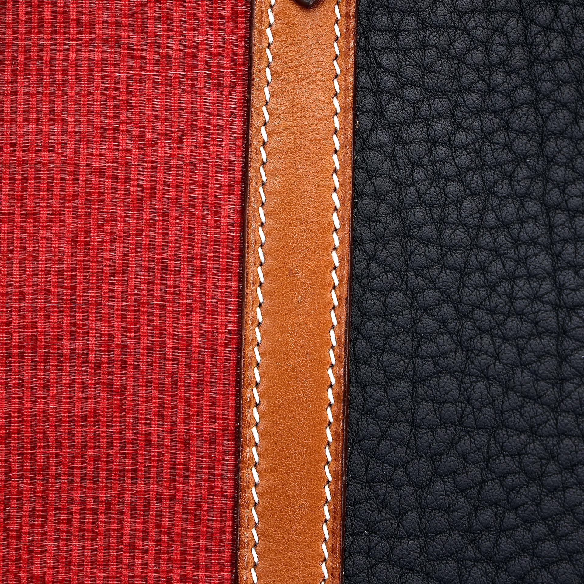 Excellent ( Rank SA ) HERMÈS Limited Edition Birkin 35 Club Bleu Indigo (76) Rouge H (55) Fjord Barenia Palladium hardware Square Q (2013) - 17