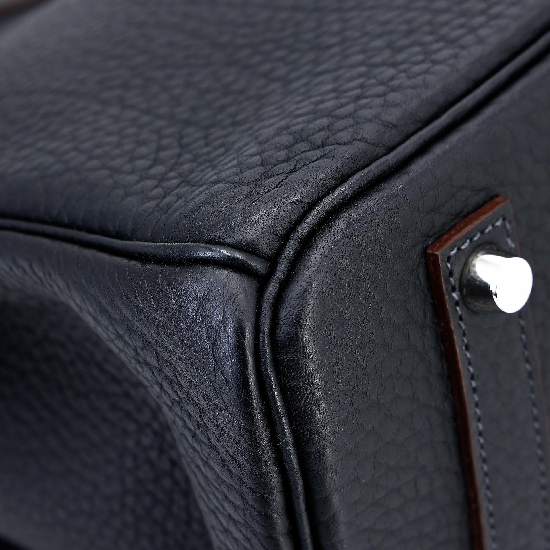 Excellent ( Rank SA ) HERMÈS Limited Edition Birkin 35 Club Bleu Indigo (76) Rouge H (55) Fjord Barenia Palladium hardware Square Q (2013) - 13