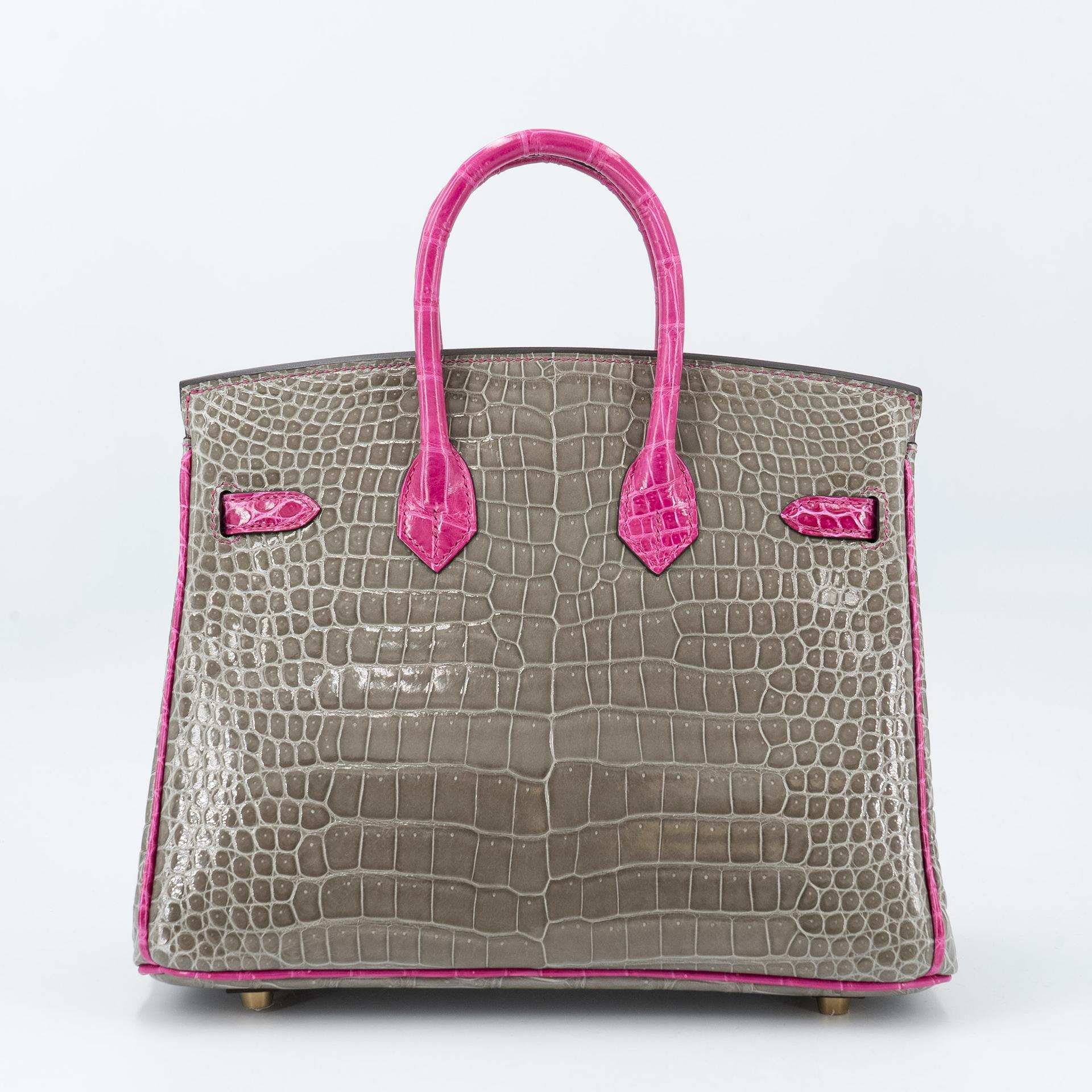Birkin 25 HSS Gris Tourterelle (81) Rose Scheherazade (J5)