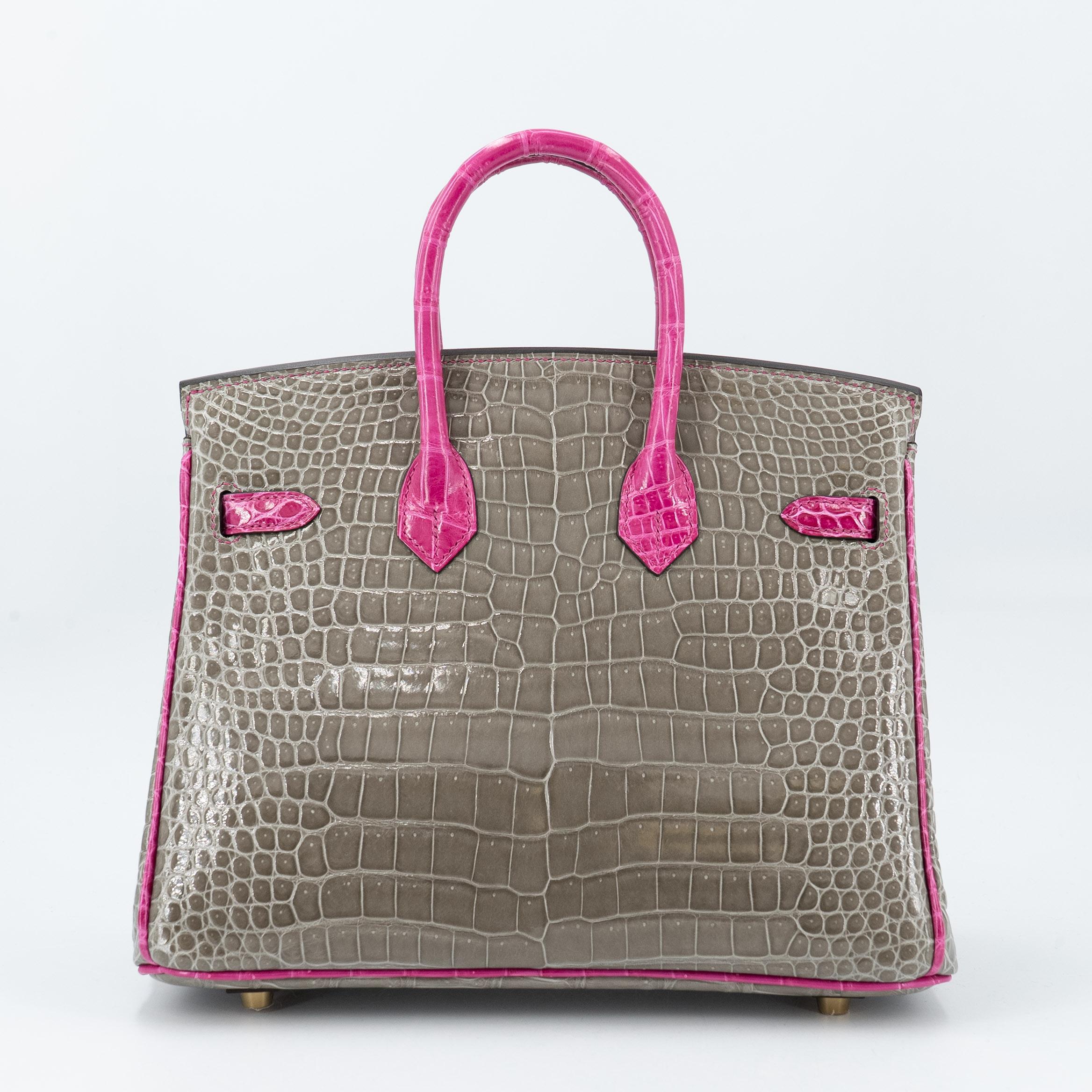 Birkin 25 HSS Gris Tourterelle (81) Rose Scheherazade (J5)