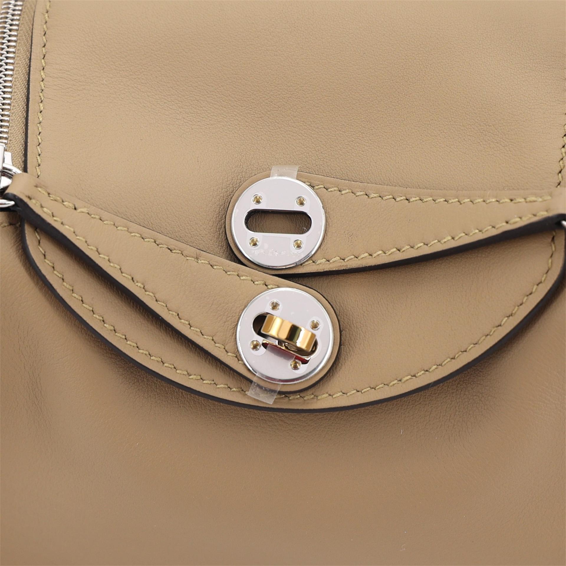 Brand New ( Rank N ) HERMÈS Mini Lindy II Poussiere (1C) Swift Electrum hardware K (2025) - 10