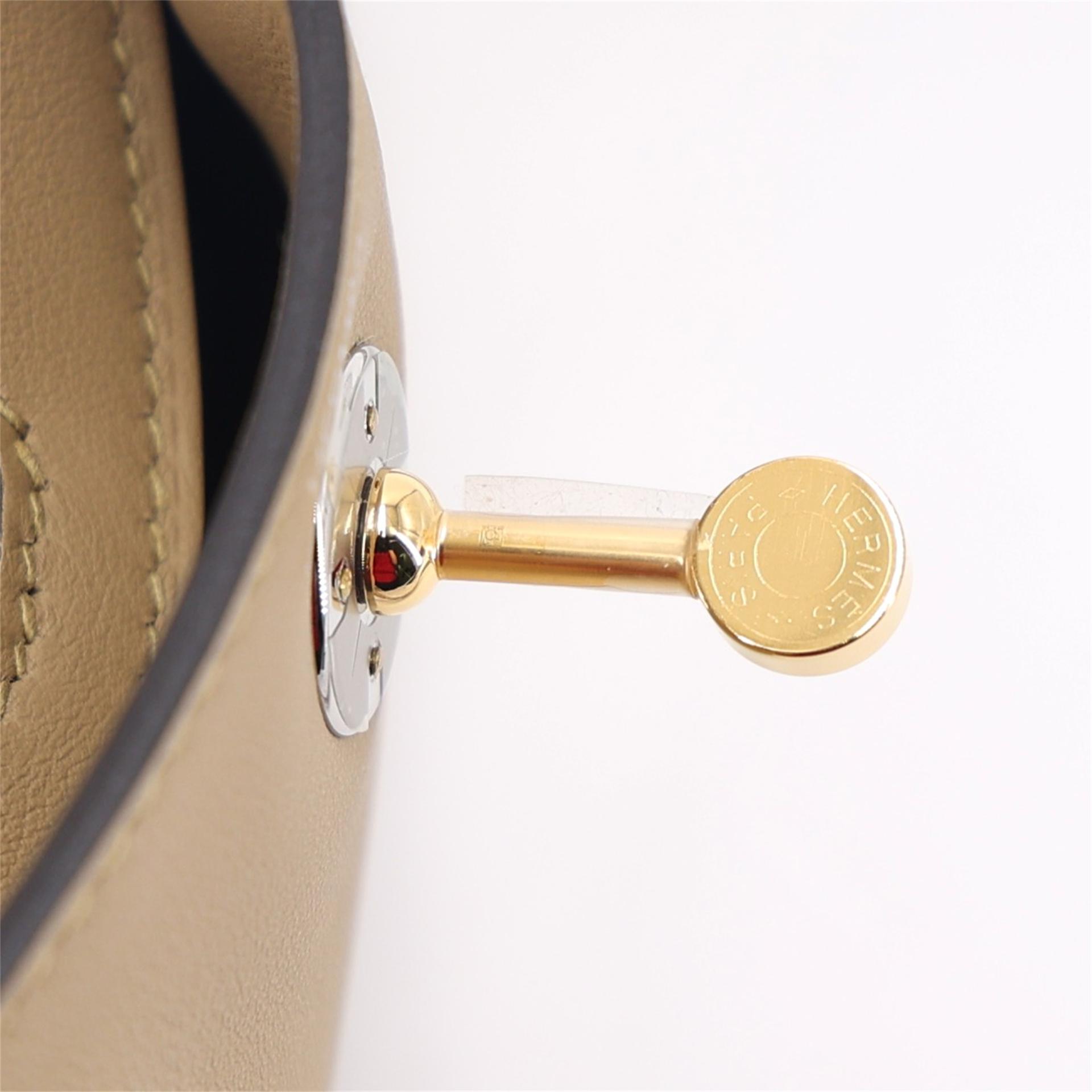 Brand New ( Rank N ) HERMÈS Mini Lindy II Poussiere (1C) Swift Electrum hardware K (2025) - 12