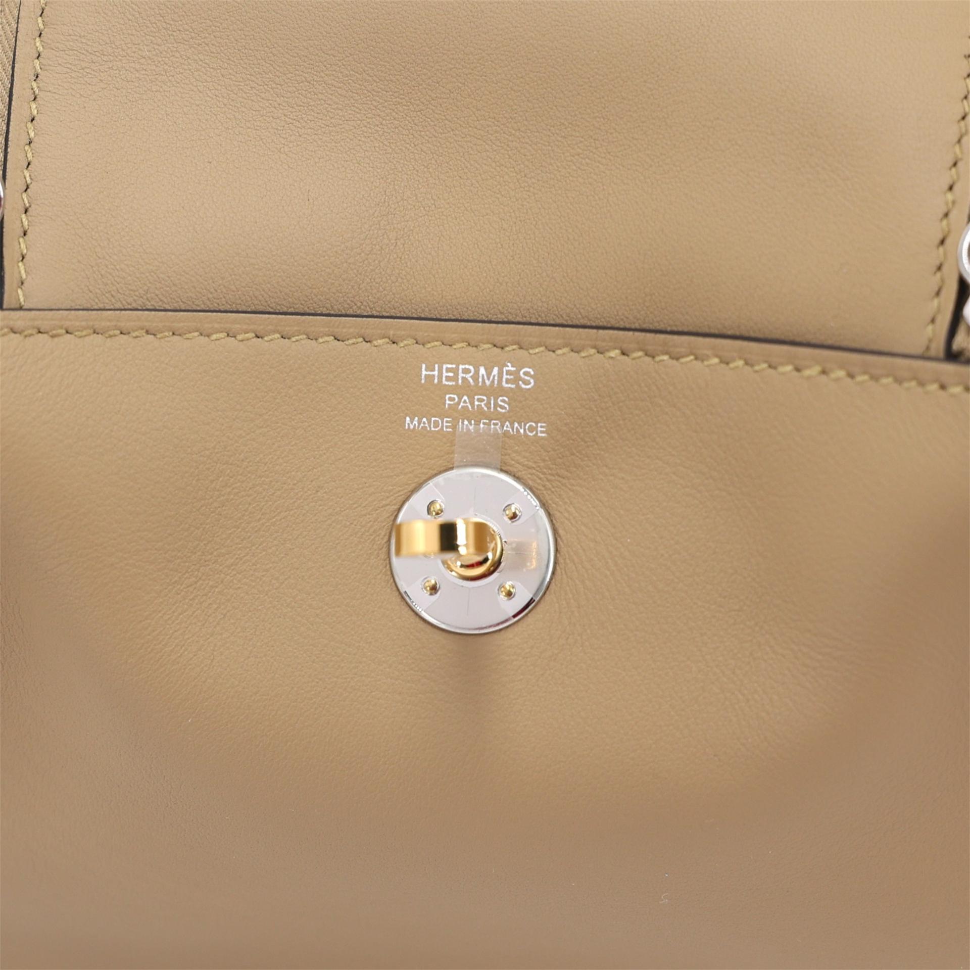 Brand New ( Rank N ) HERMÈS Mini Lindy II Poussiere (1C) Swift Electrum hardware K (2025) - 11
