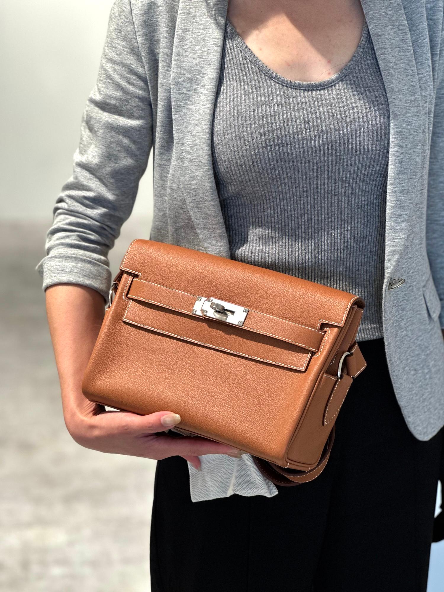 全新 HERMÈS 愛馬仕 Kelly Messenger PM 37 金棕色 Gold Evercolor皮 銀扣 K刻 2025年 - 3