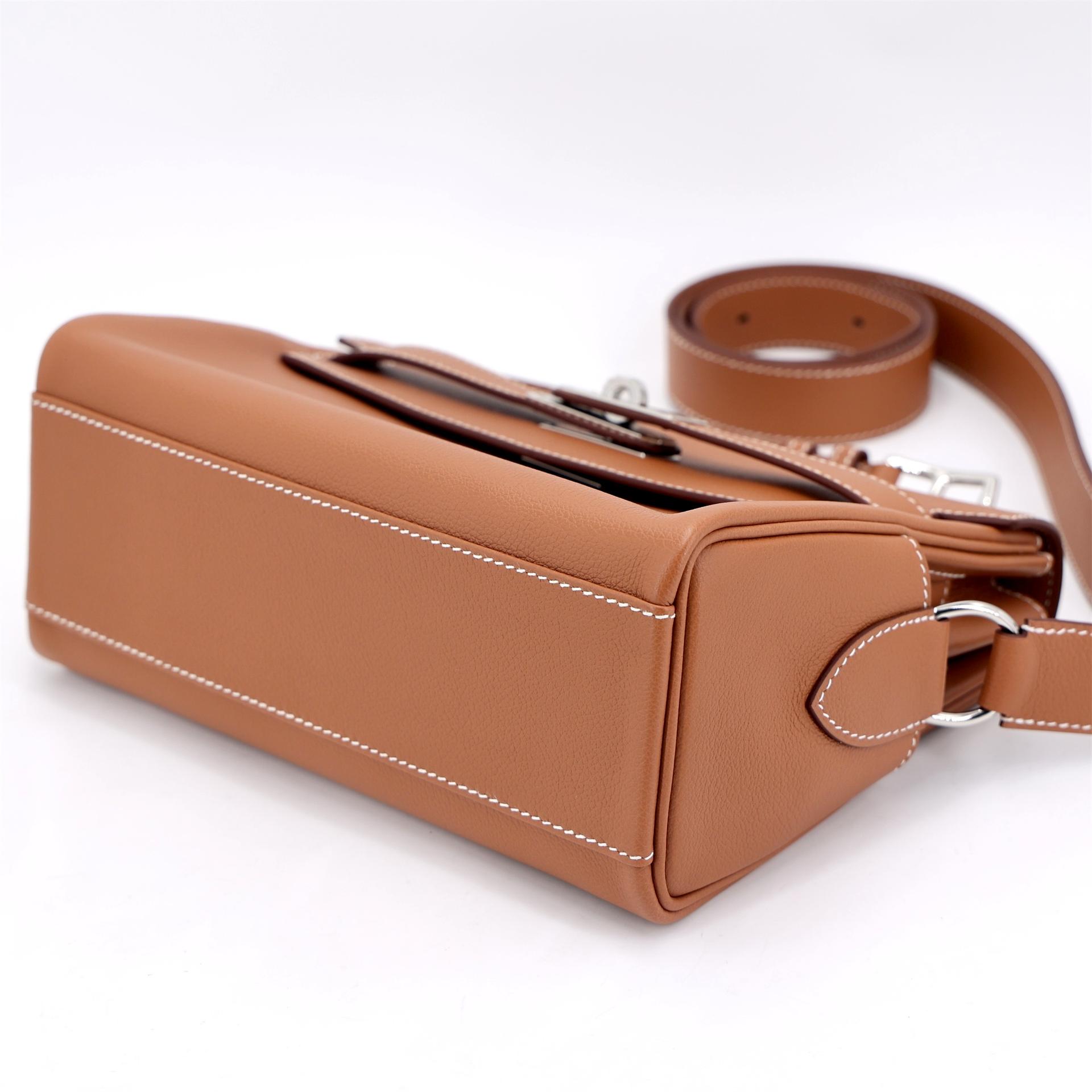 全新 HERMÈS 愛馬仕 Kelly Messenger PM 37 金棕色 Gold Evercolor皮 銀扣 K刻 2025年 - 8