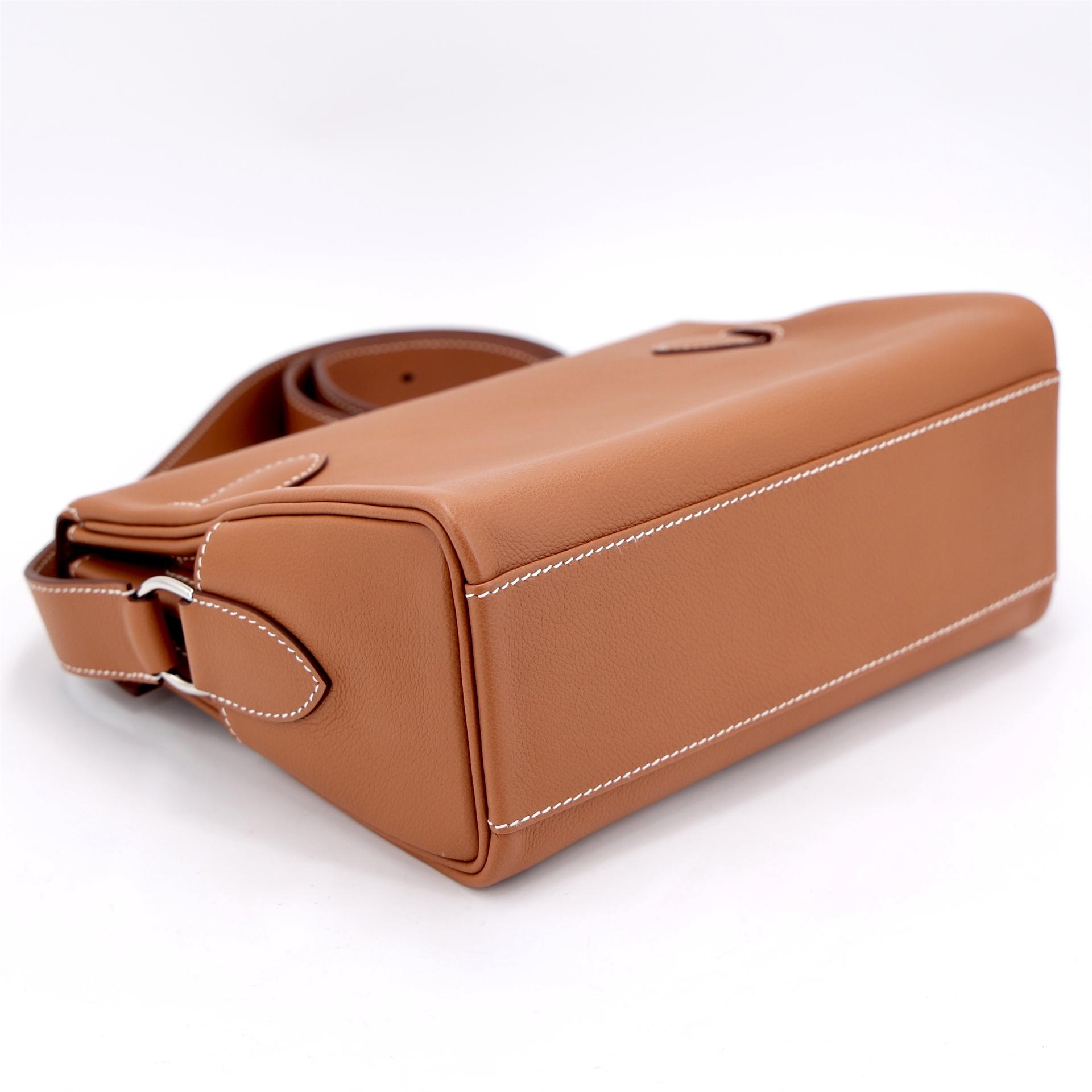 全新 HERMÈS 愛馬仕 Kelly Messenger PM 37 金棕色 Gold Evercolor皮 銀扣 K刻 2025年 - 9