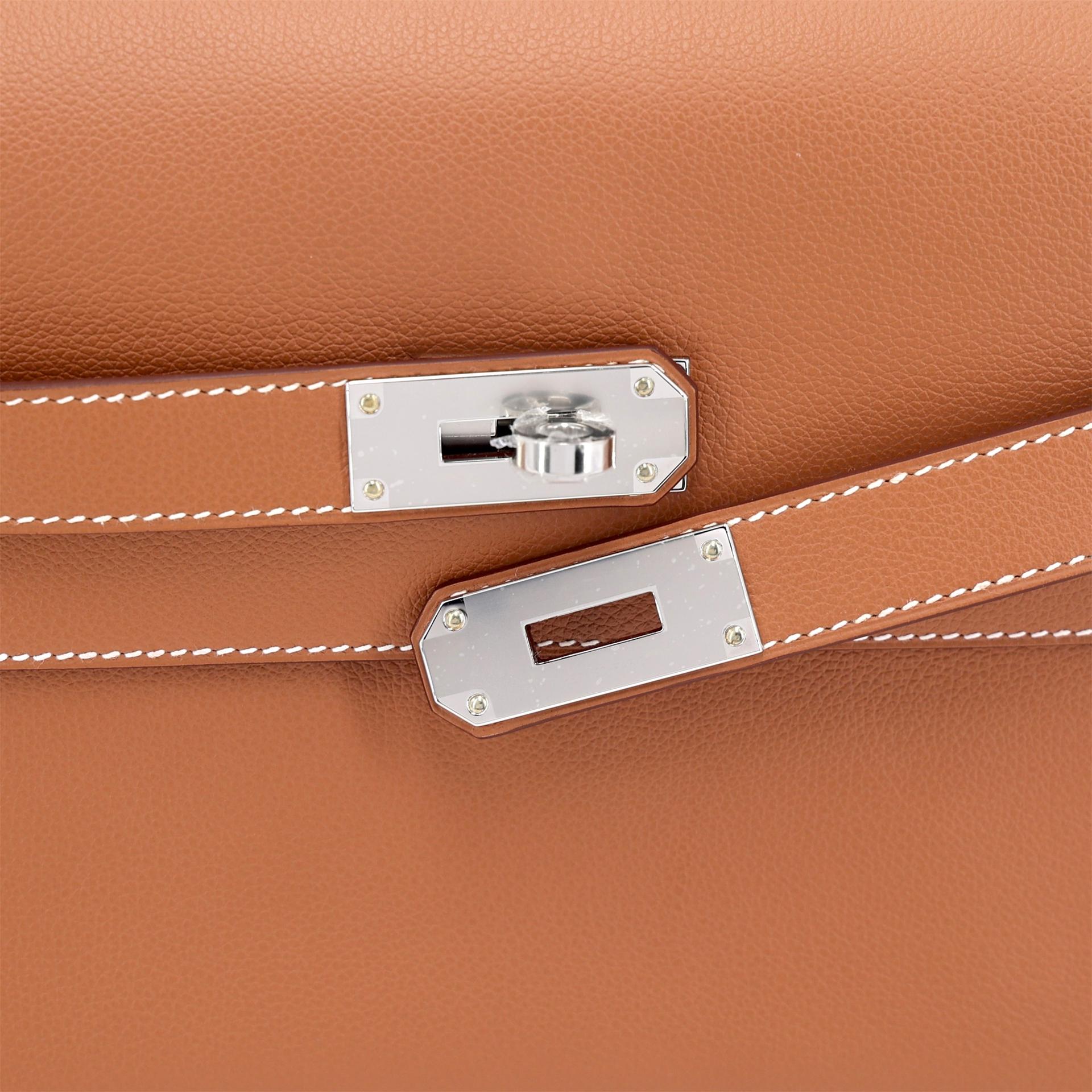 全新 HERMÈS 愛馬仕 Kelly Messenger PM 37 金棕色 Gold Evercolor皮 銀扣 K刻 2025年 - 11
