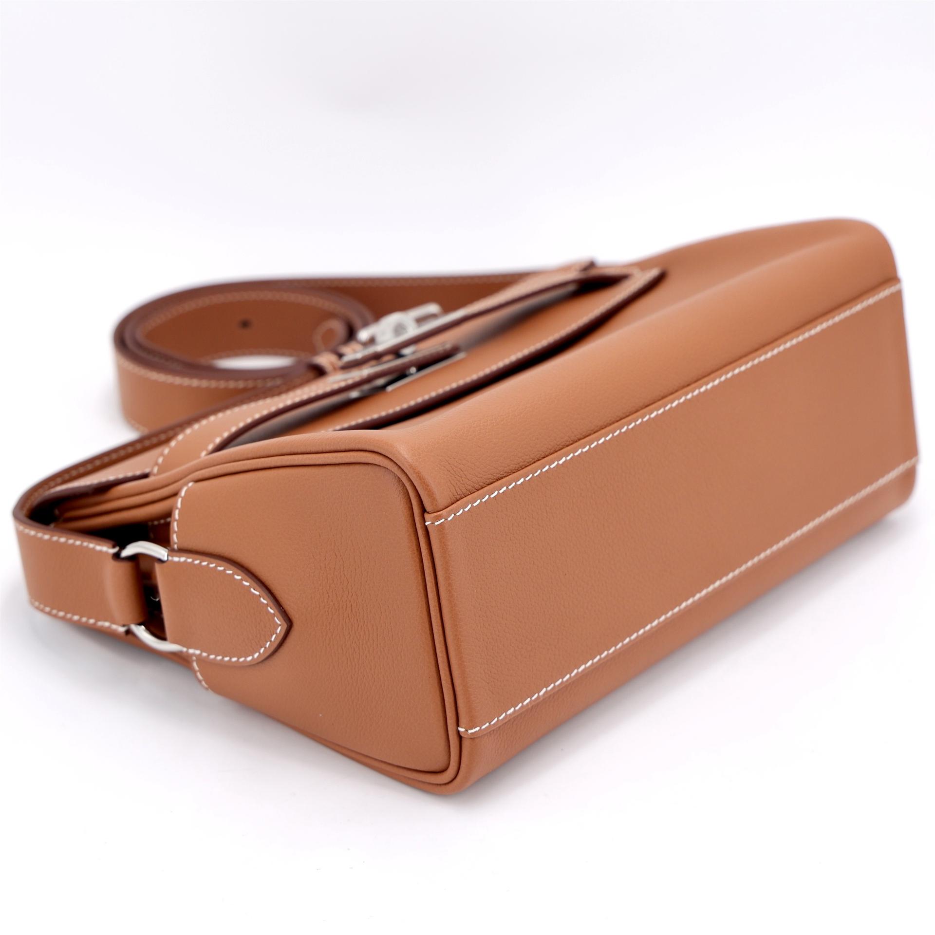 全新 HERMÈS 愛馬仕 Kelly Messenger PM 37 金棕色 Gold Evercolor皮 銀扣 K刻 2025年 - 7