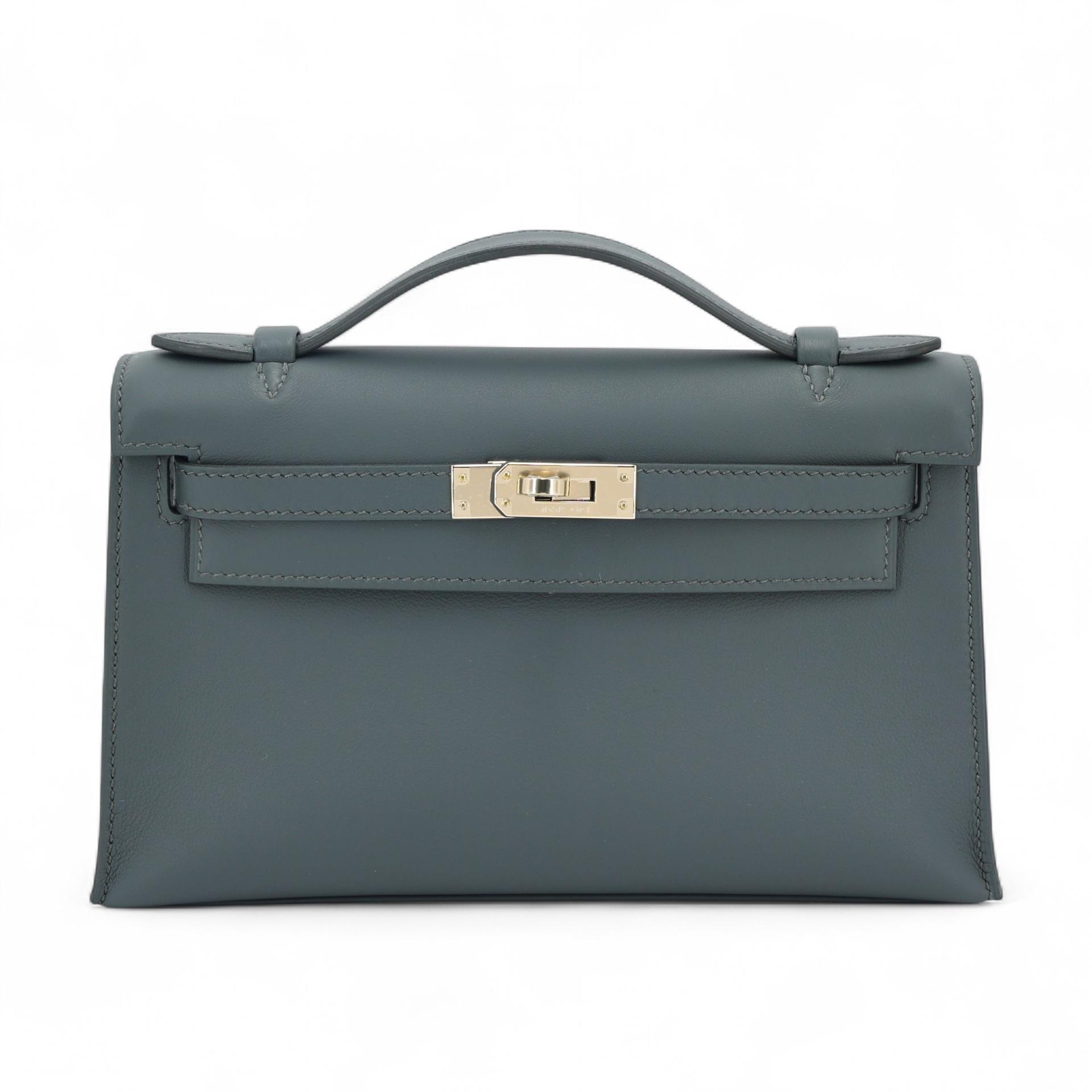 Brand New ( Rank N ) HERMÈS Kelly Pochette Vert Mangrove (Q0) Swift Permabrass hardware K (2025) - 1