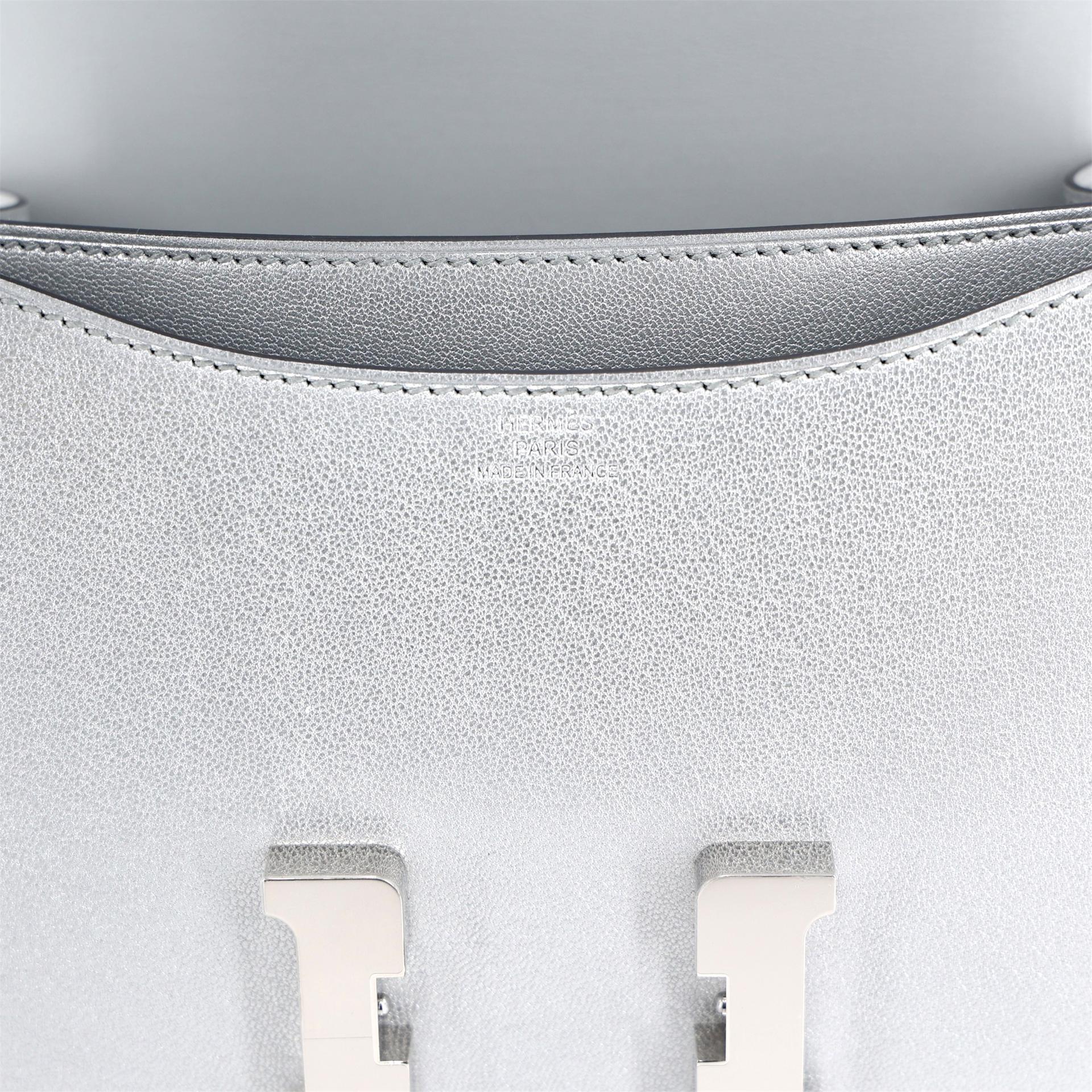 Brand New ( Rank N ) HERMÈS Constance Mini Argent (05) Chamkila Palladium hardware K (2025) - 13