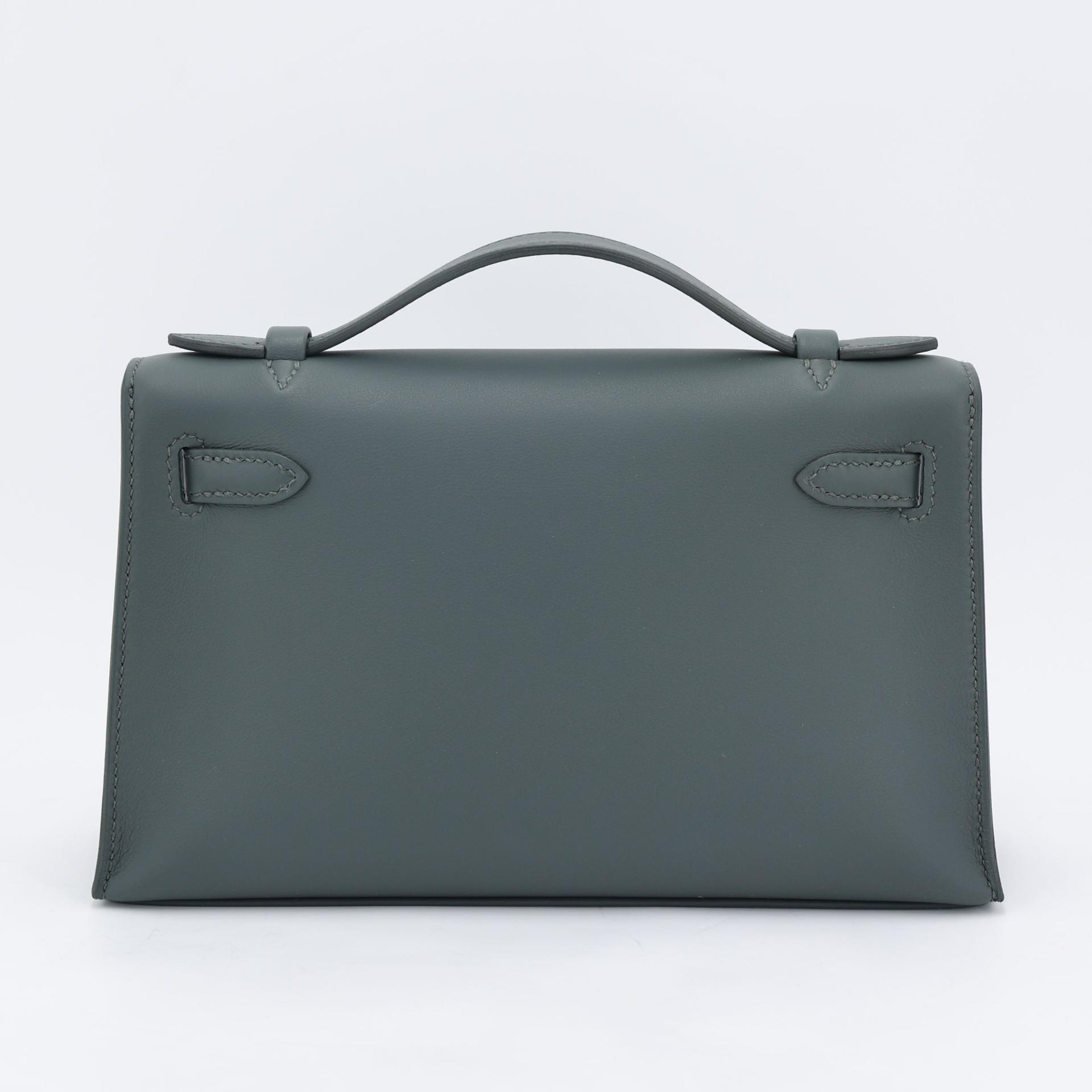Brand New ( Rank N ) HERMÈS Kelly Pochette Vert Mangrove (Q0) Swift Permabrass hardware K (2025) - 2