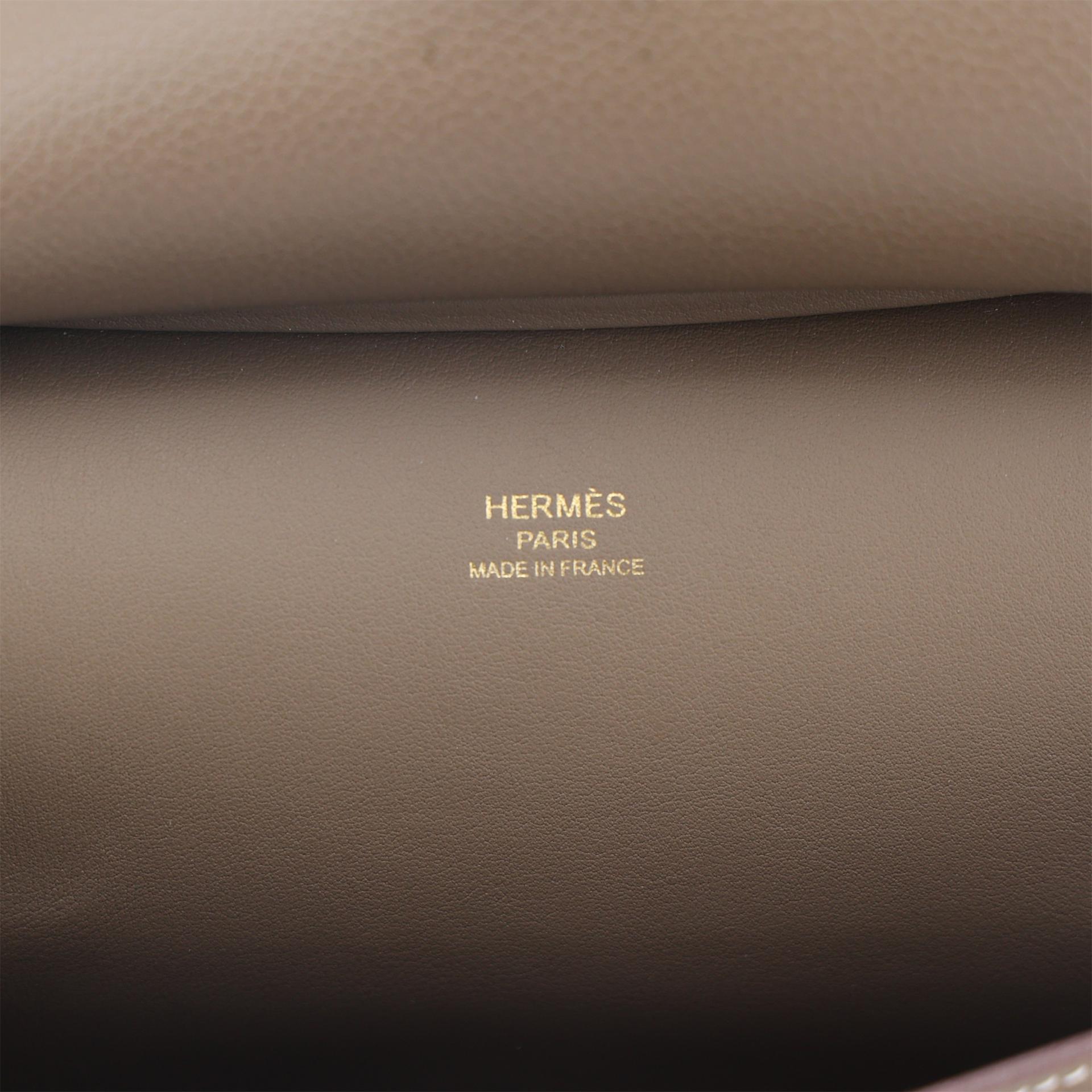 Excellent ( Rank SA ) HERMÈS Jypsiere Mini Etoupe (18) Evercolor Gold hardware U (2022) - 12