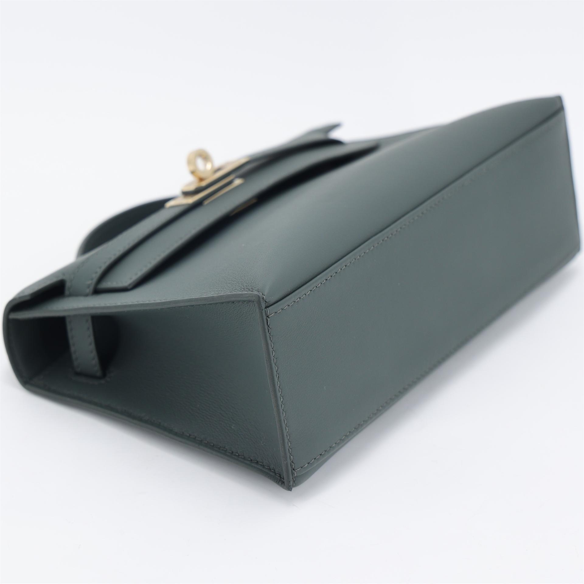 Brand New ( Rank N ) HERMÈS Kelly Pochette Vert Mangrove (Q0) Swift Permabrass hardware K (2025) - 6