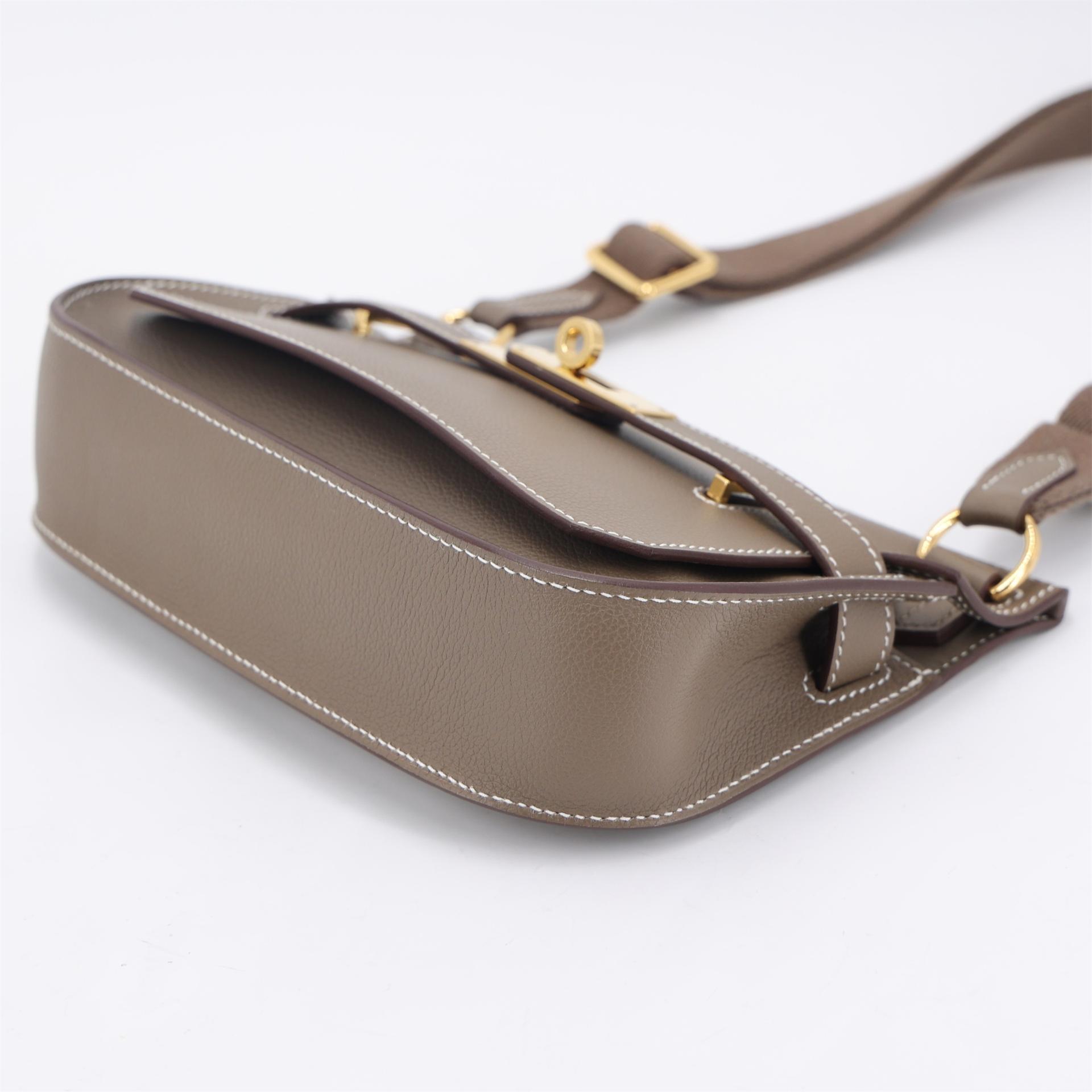 Excellent ( Rank SA ) HERMÈS Jypsiere Mini Etoupe (18) Evercolor Gold hardware U (2022) - 6