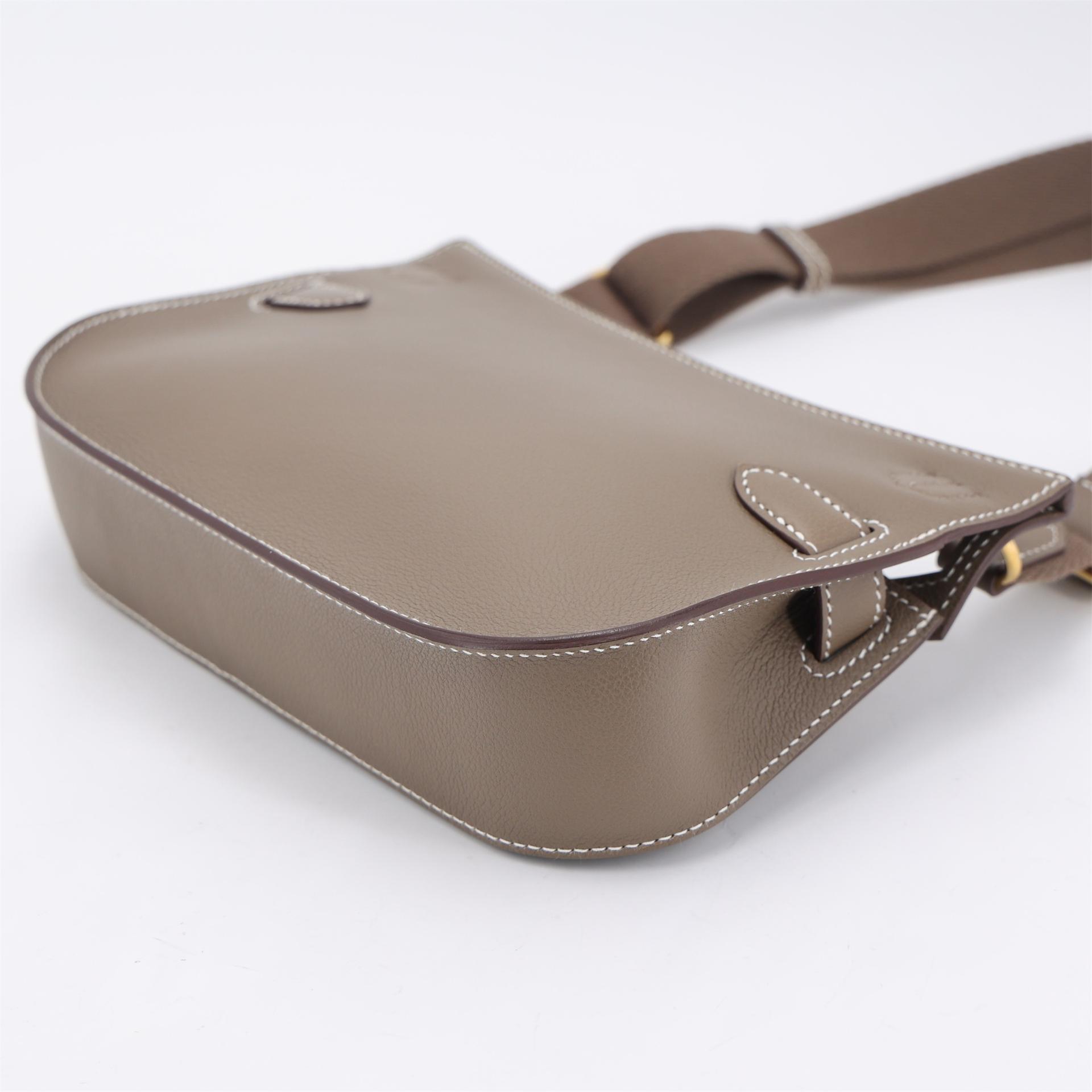 Excellent ( Rank SA ) HERMÈS Jypsiere Mini Etoupe (18) Evercolor Gold hardware U (2022) - 8