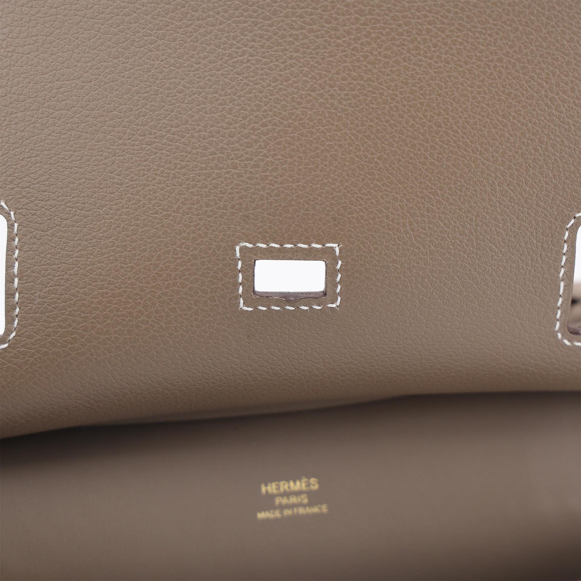 Excellent ( Rank SA ) HERMÈS Jypsiere Mini Etoupe (18) Evercolor Gold hardware U (2022) - 13
