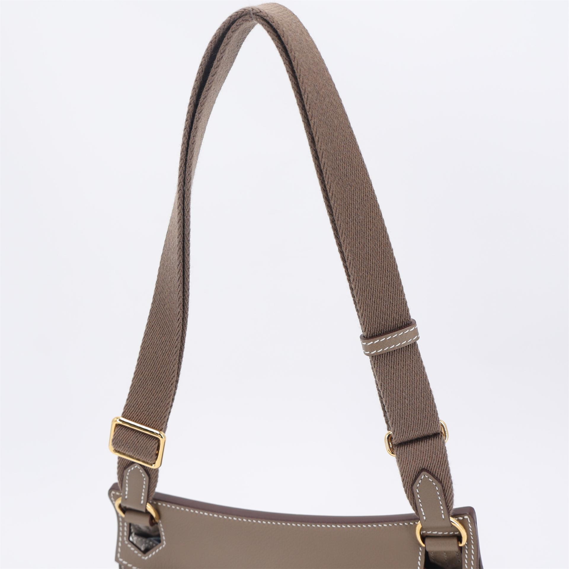 Excellent ( Rank SA ) HERMÈS Jypsiere Mini Etoupe (18) Evercolor Gold hardware U (2022) - 4