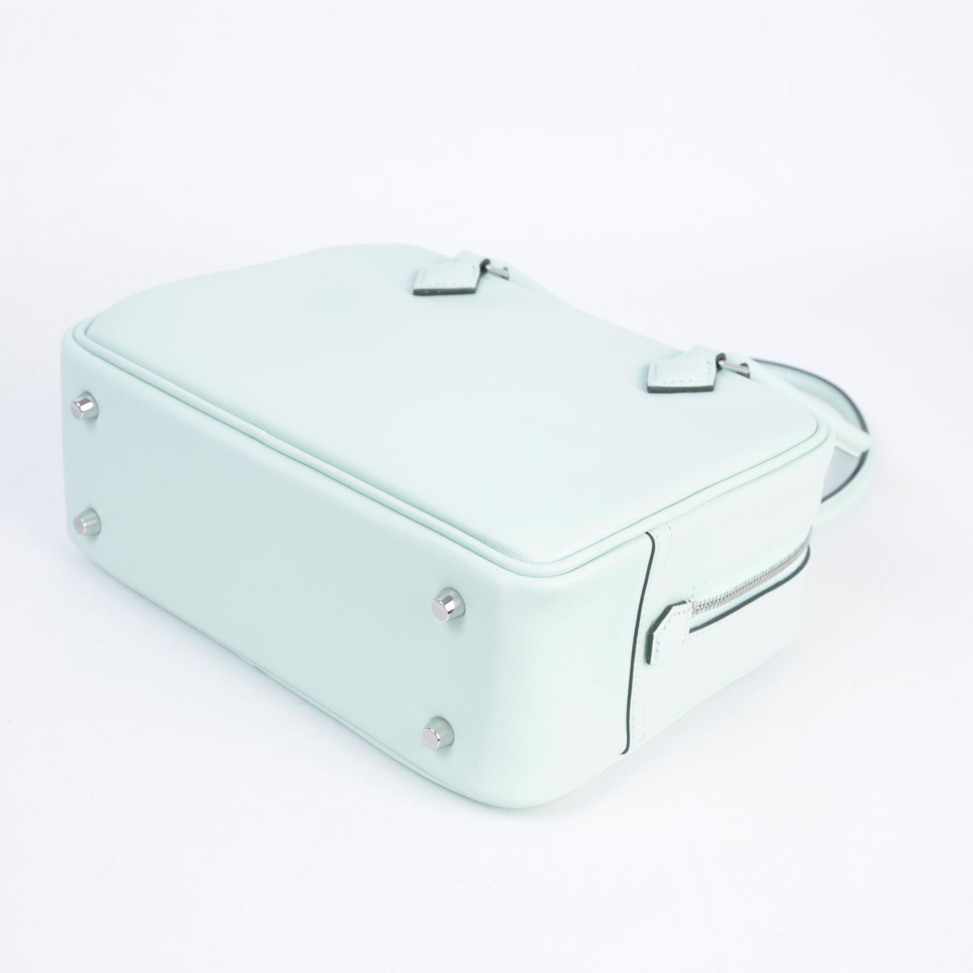Brand New ( Rank N ) HERMÈS Plume Mini Vert Peppermint (N3) Swift Palladium hardware K (2025) - 7