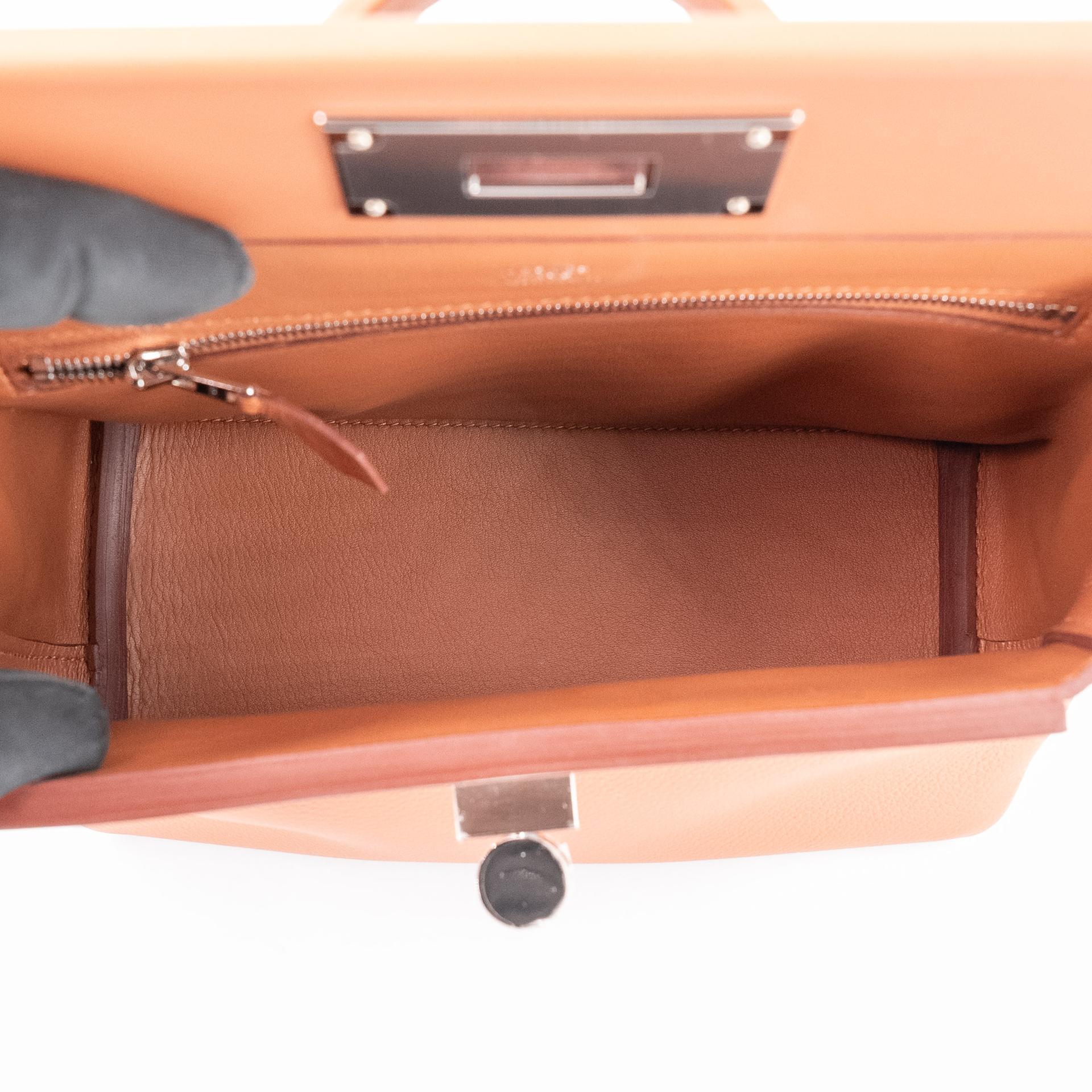 Brand New ( Rank N ) HERMÈS 24/24 - 21 mini Gold (37) Evercolor Swift Palladium hardware K (2025) - 16