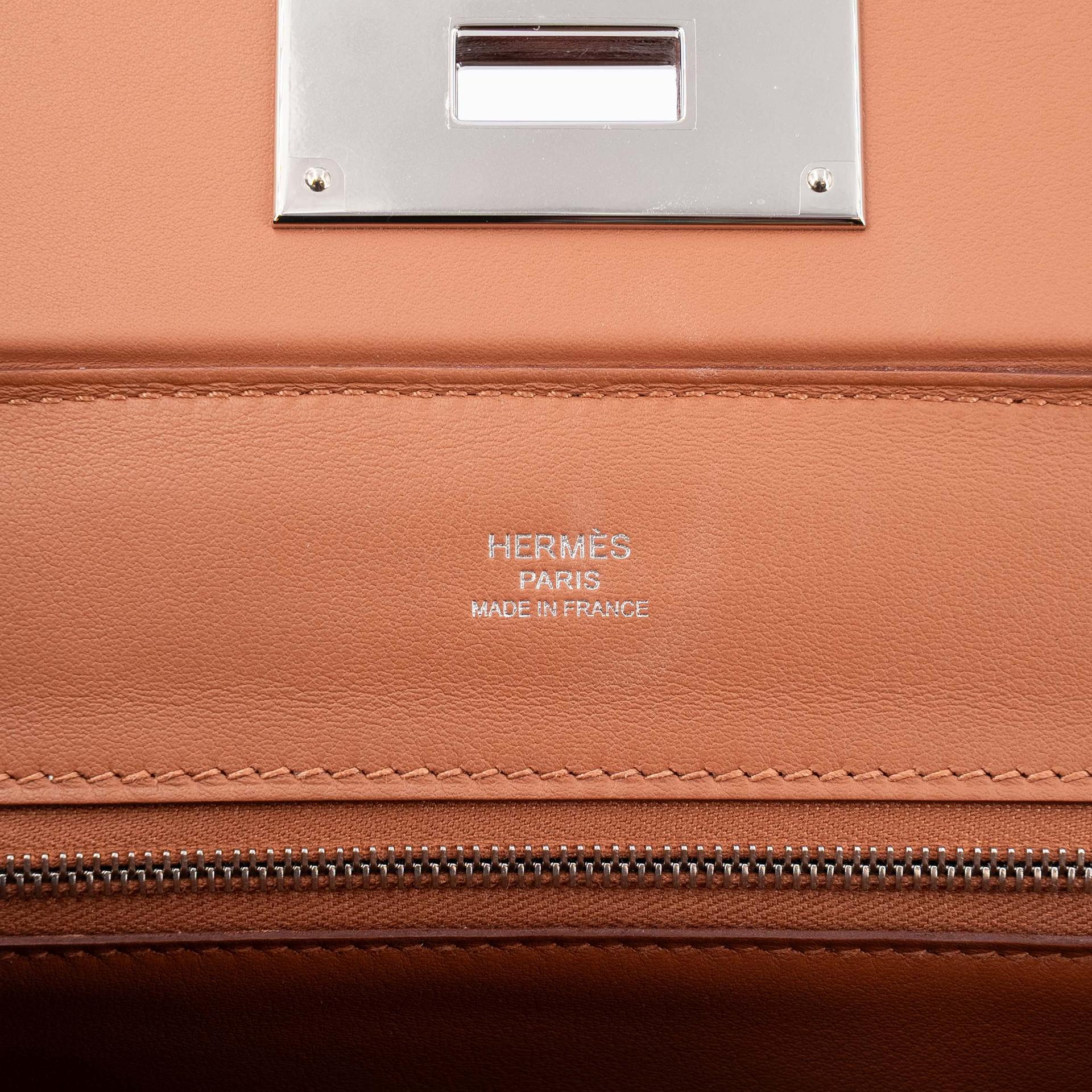 Brand New ( Rank N ) HERMÈS 24/24 - 21 mini Gold (37) Evercolor Swift Palladium hardware K (2025) - 11