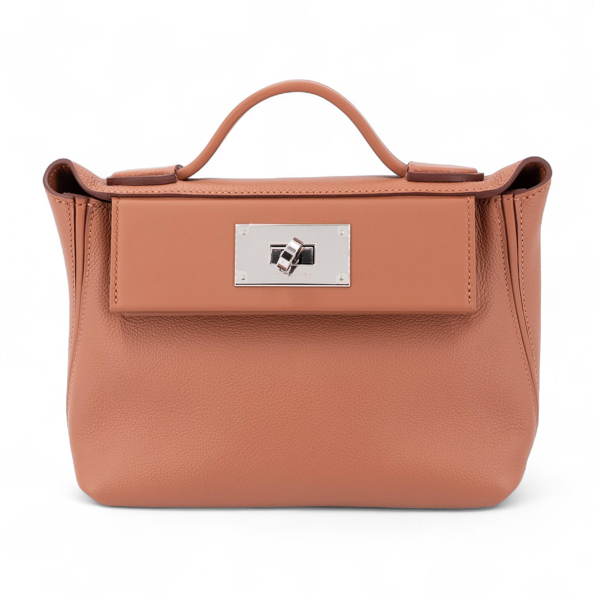 Brand New ( Rank N ) HERMÈS 24/24 - 21 mini Gold (37) Evercolor Swift Palladium hardware K (2025) - 1