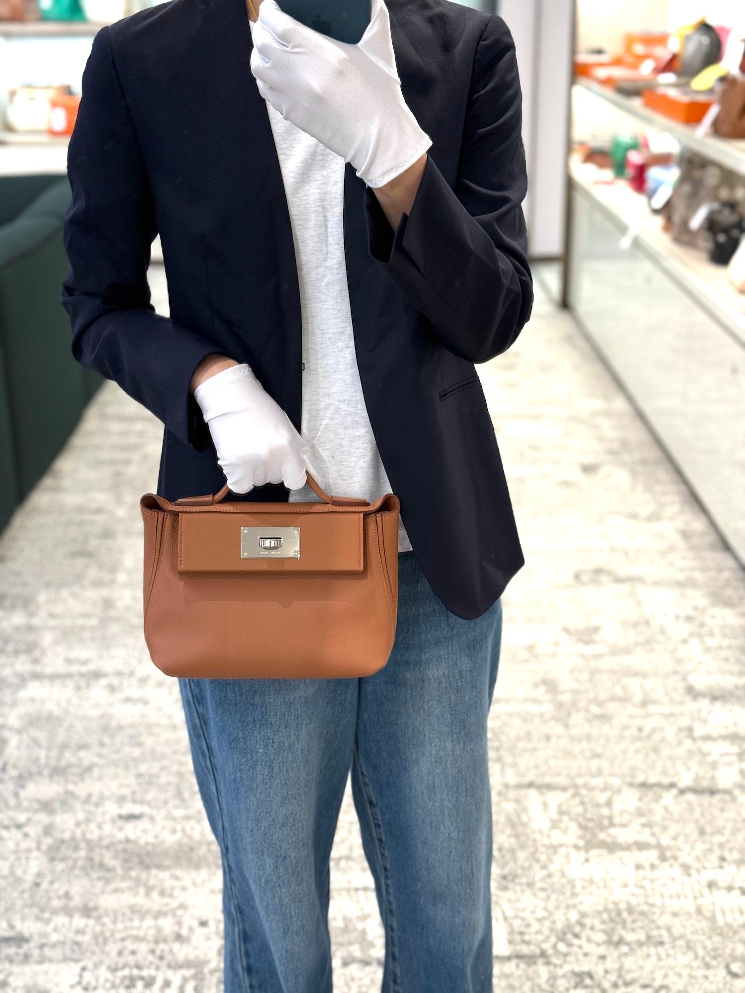 Brand New ( Rank N ) HERMÈS 24/24 - 21 mini Gold (37) Evercolor Swift Palladium hardware K (2025) - 3