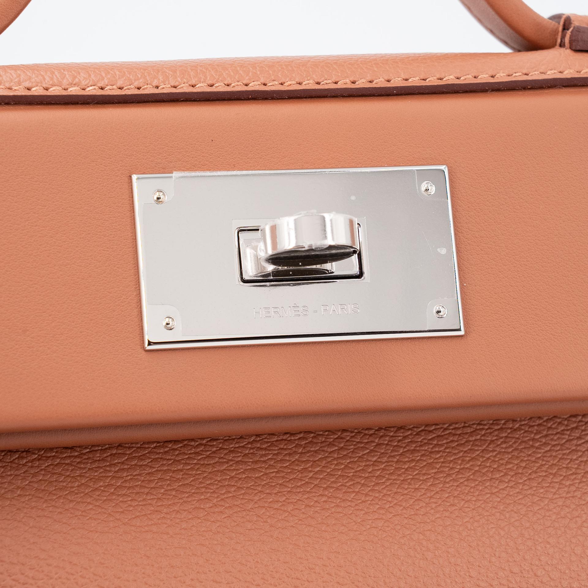 Brand New ( Rank N ) HERMÈS 24/24 - 21 mini Gold (37) Evercolor Swift Palladium hardware K (2025) - 9