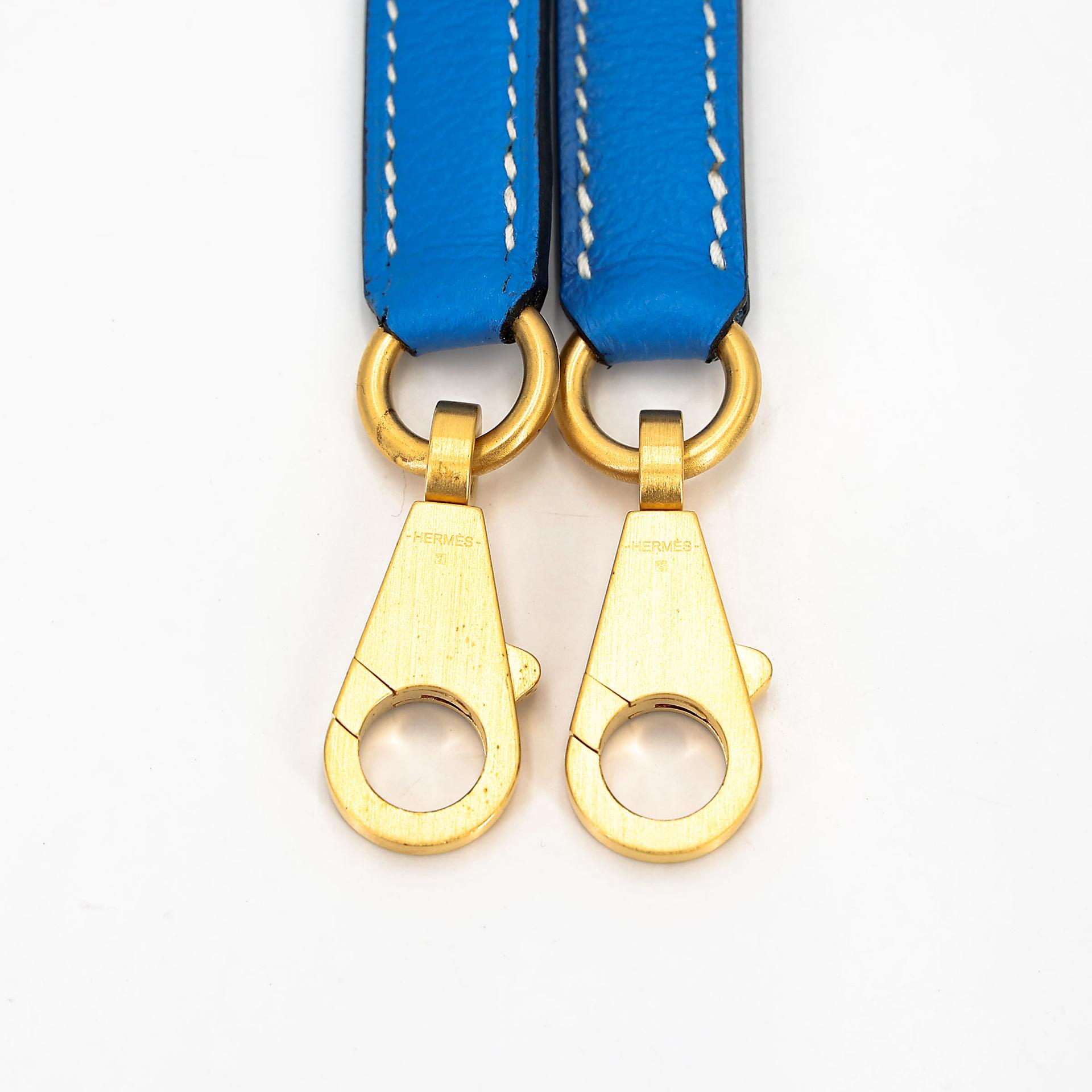 SA超美品 HERMÈS 愛馬仕 馬蹄印定制 Kelly 25 01 純白色 White T7 水妖藍 Bleu Hydra Evercolor皮 拉絲金扣 D刻 2019年 - 24
