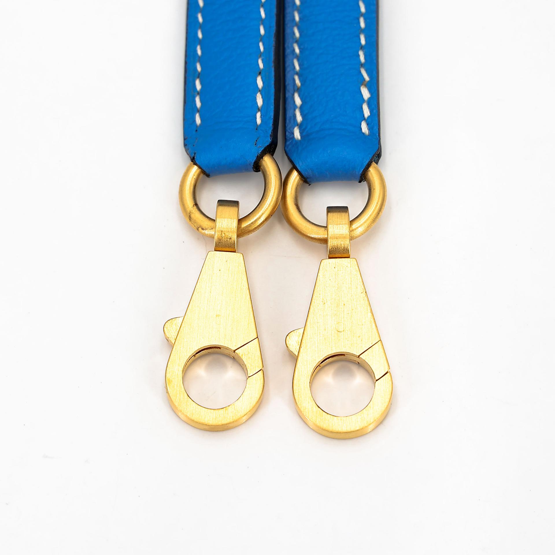 SA超美品 HERMÈS 愛馬仕 馬蹄印定制 Kelly 25 01 純白色 White T7 水妖藍 Bleu Hydra Evercolor皮 拉絲金扣 D刻 2019年 - 25
