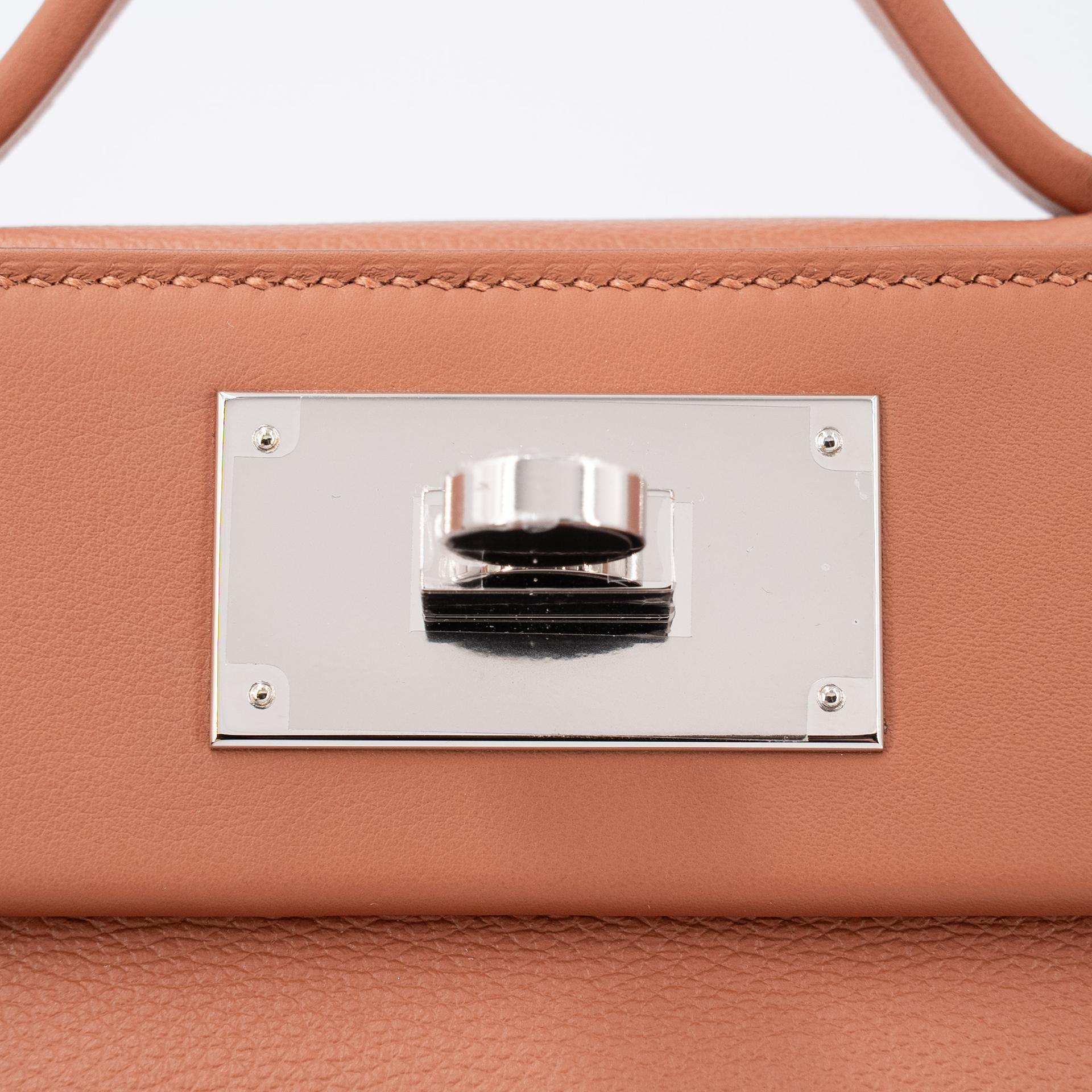 Brand New ( Rank N ) HERMÈS 24/24 - 21 mini Gold (37) Evercolor Swift Palladium hardware K (2025) - 10