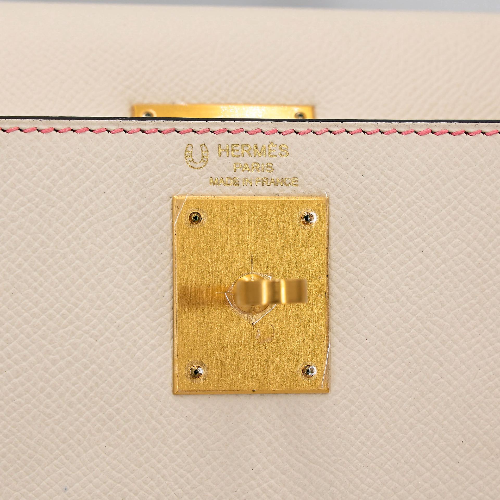 ランク SA HERMÈS エルメス スペシャルオーダー ケリー28 セリエ クレ (10) グリムエット (4Z) エプソン マットゴールド金具 A刻印 (2017) - 22
