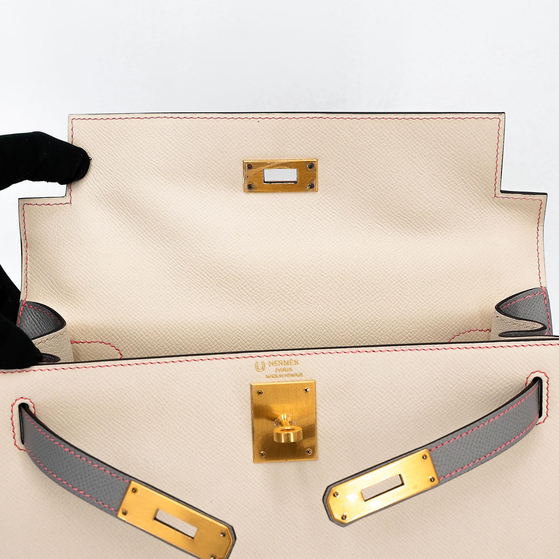 ランク SA HERMÈS エルメス スペシャルオーダー ケリー28 セリエ クレ (10) グリムエット (4Z) エプソン マットゴールド金具 A刻印 (2017) - 21
