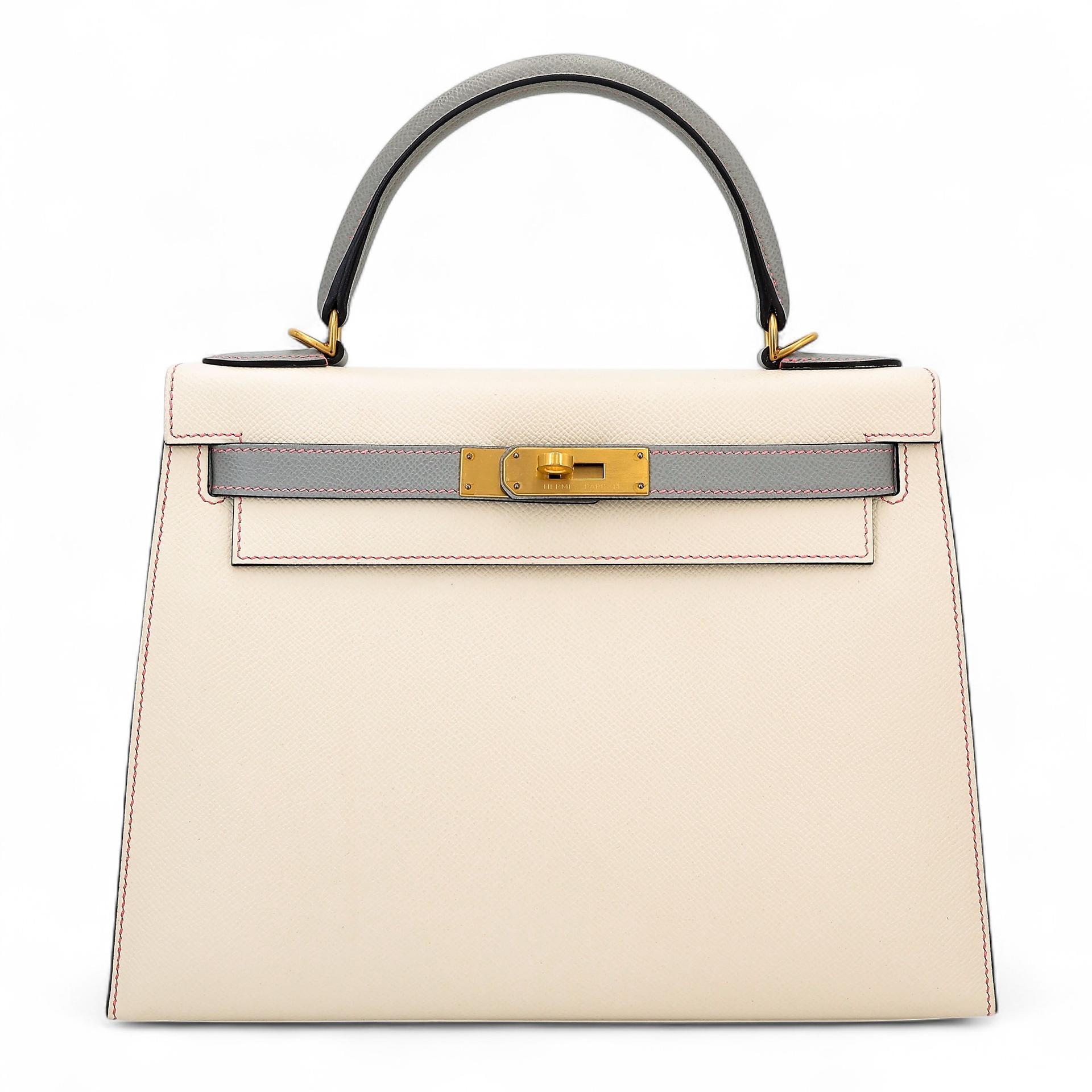 ランク SA HERMÈS エルメス スペシャルオーダー ケリー28 セリエ クレ (10) グリムエット (4Z) エプソン マットゴールド金具 A刻印 (2017) - 1