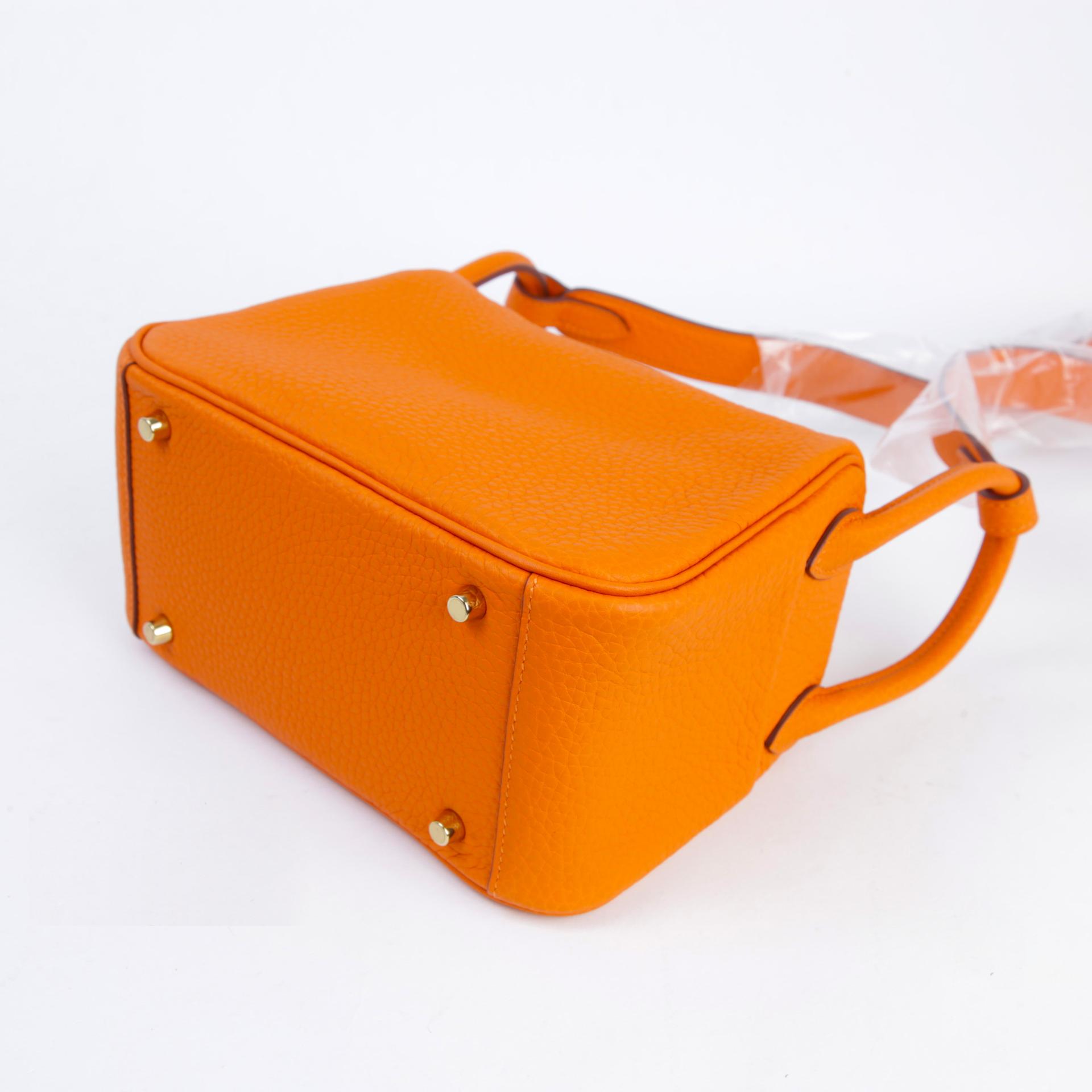 ランク NS 未使用品 HERMÈS エルメス ミニリンディ2 フー (9J) トリヨン ゴールド金具 U刻印 (2022) - 7