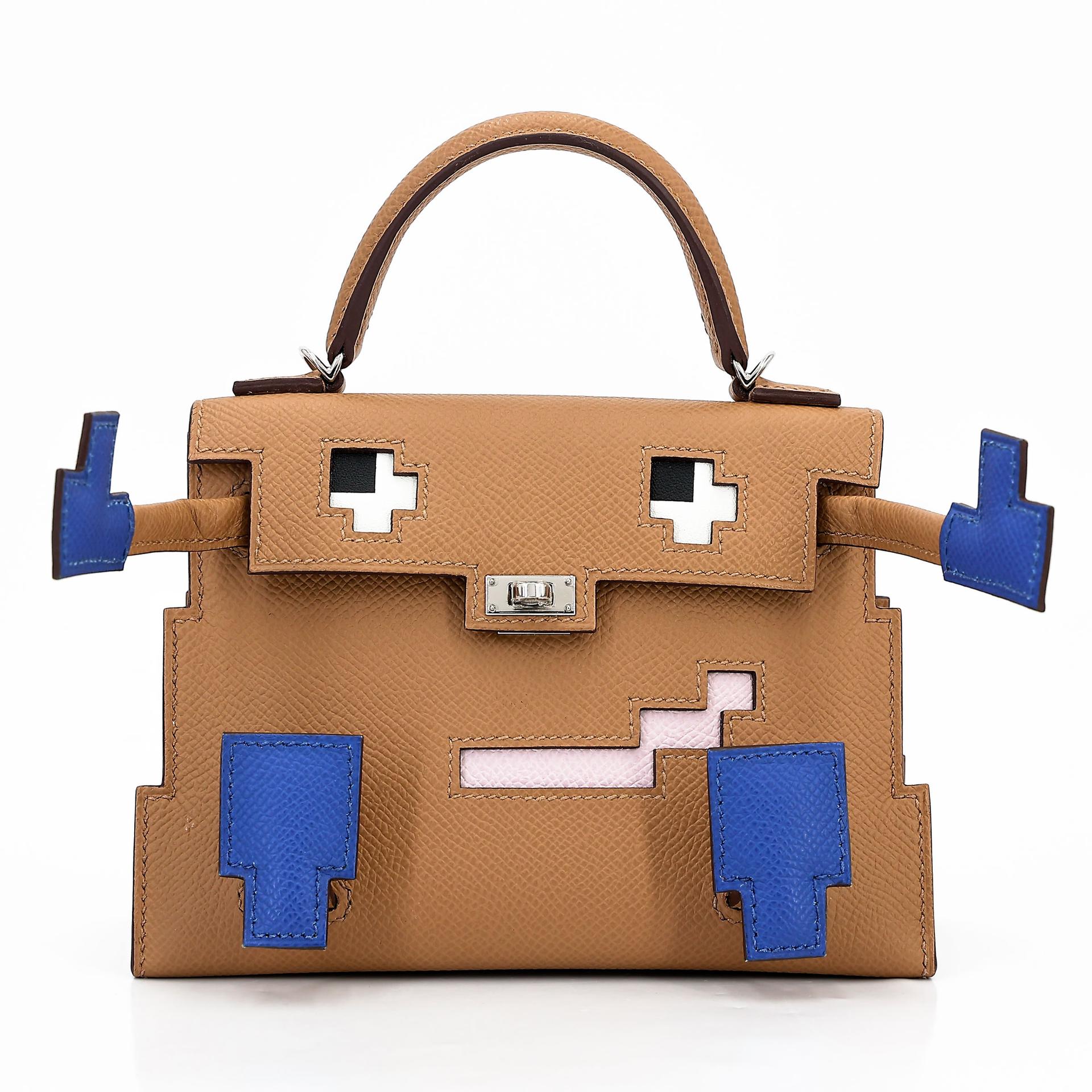 Excellent ( Rank SA ) HERMÈS Limited Edition Kelly Doll Picto Biscuit (4B) Bleu Frida (0F) Mauve Pale (09) Rose Texas (0E) Epsom Palladium hardware W (2024) - 1