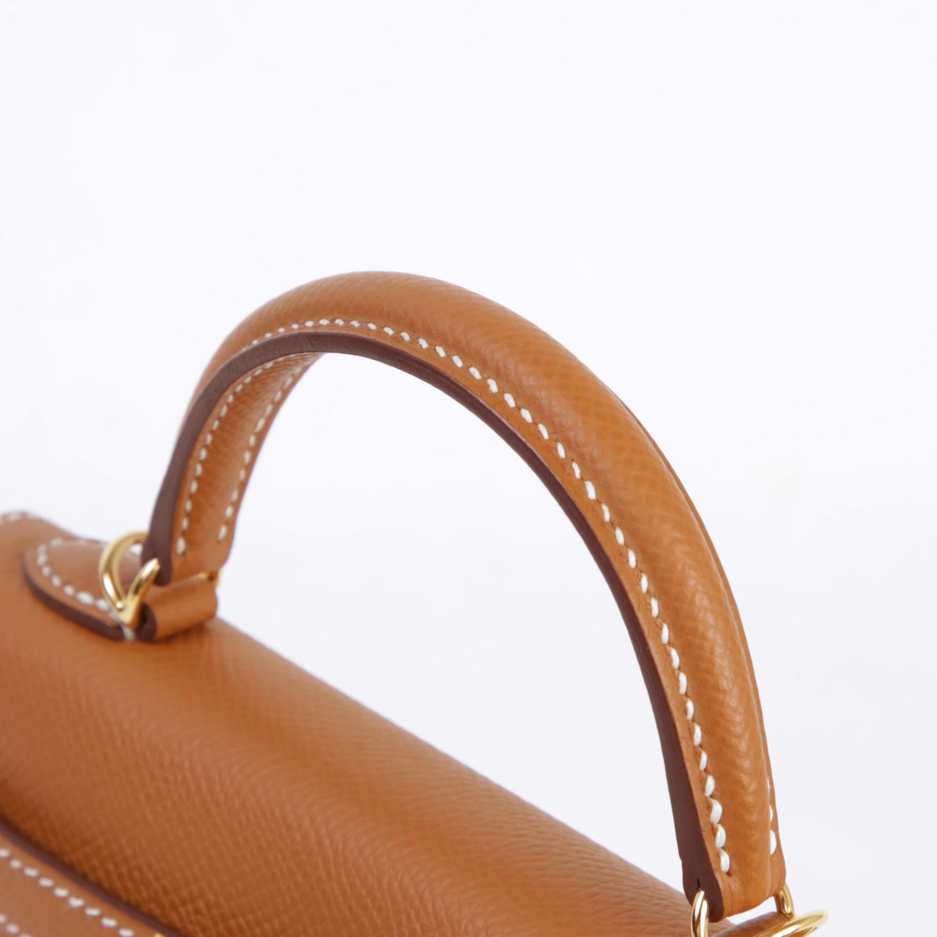 Unused ( Rank NS ) HERMÈS Mini Kelly II Gold (37) Epsom Gold hardware B (2023) - 3